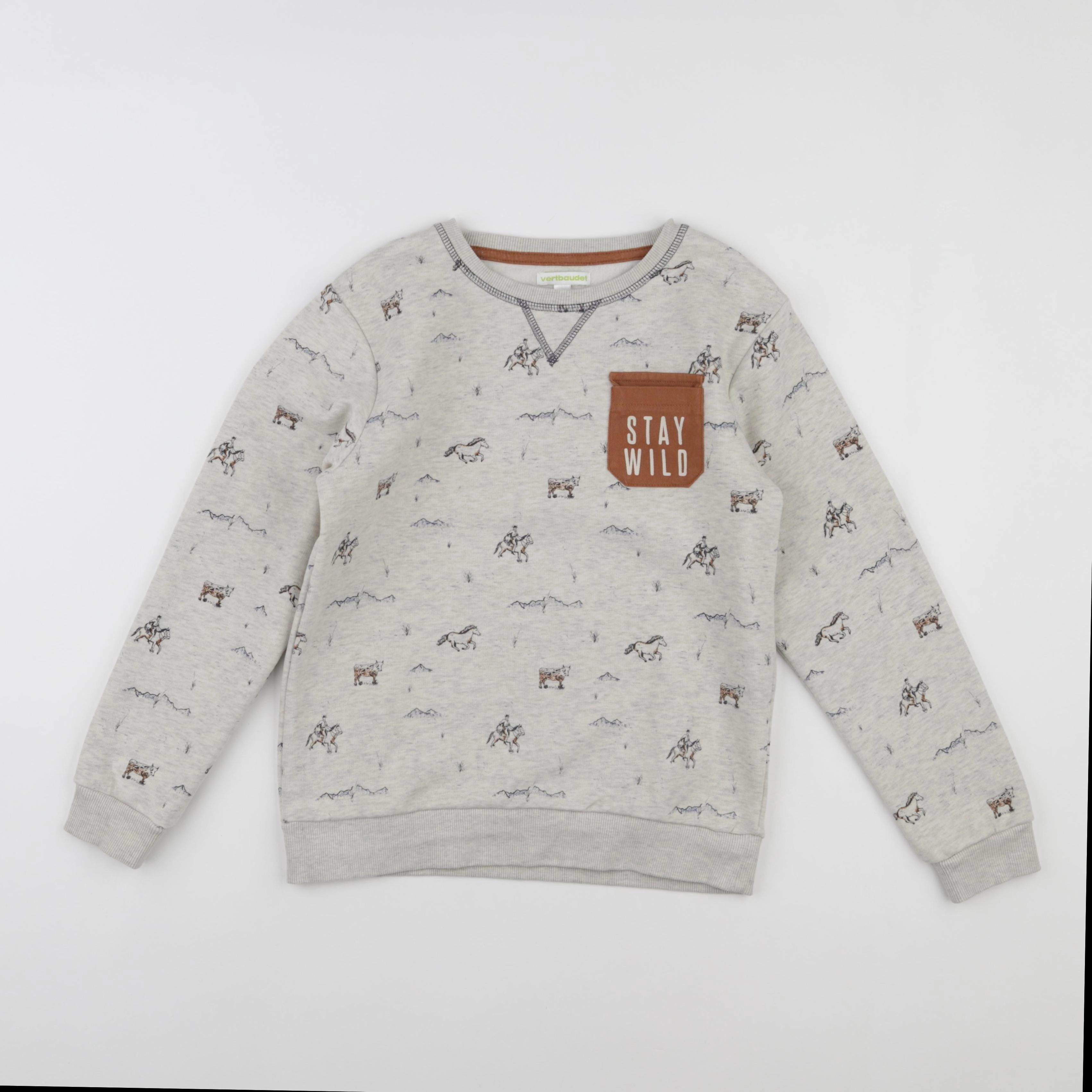 Vertbaudet - sweat gris - 10 ans