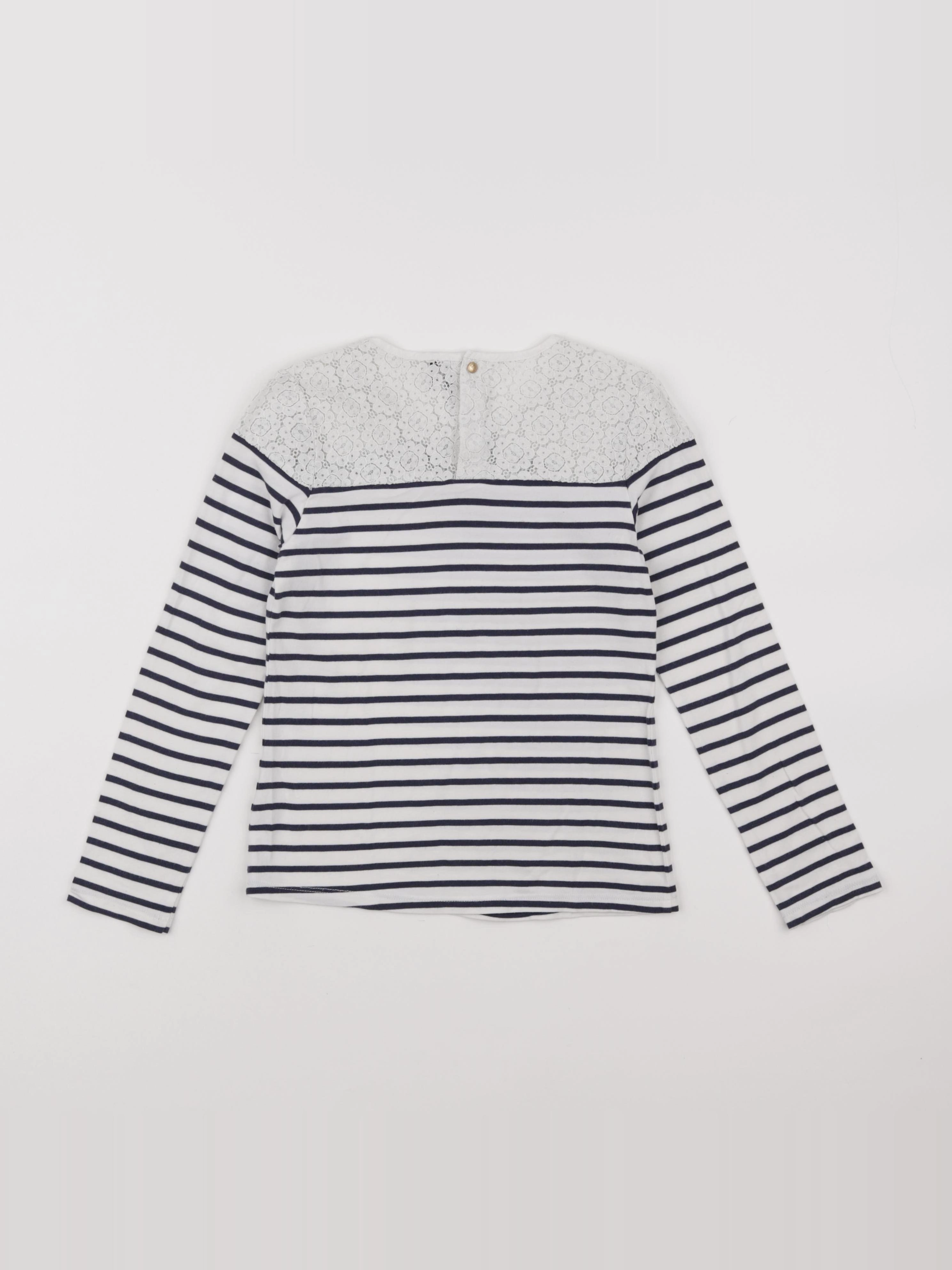 IKKS - tee-shirt blanc, bleu - 8 ans
