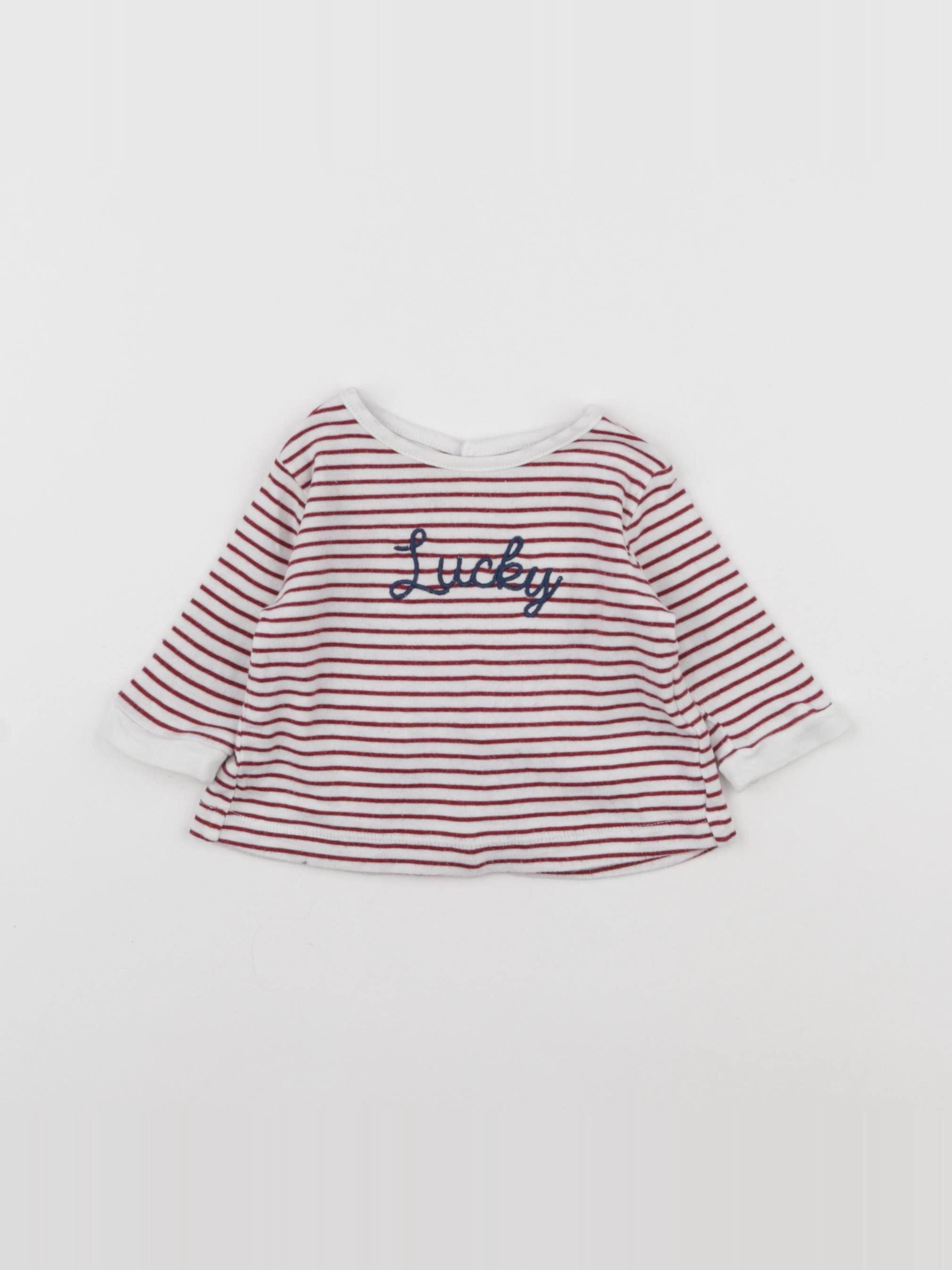 Boutchou - tee-shirt blanc, rouge - 3 mois