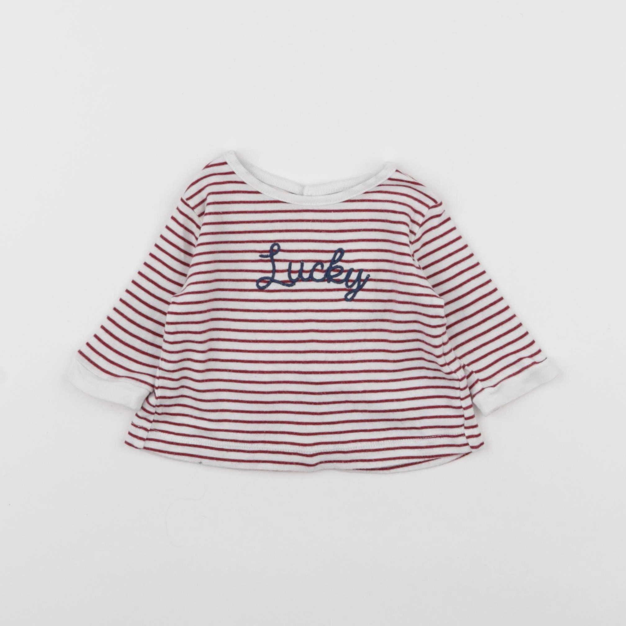 Boutchou - tee-shirt blanc, rouge - 3 mois