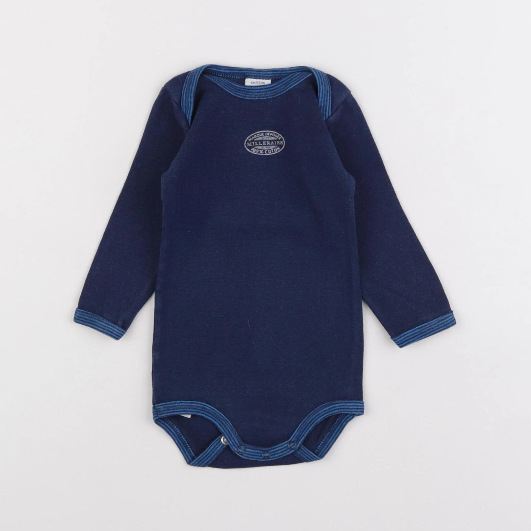 Petit Bateau - body bleu - 6 mois