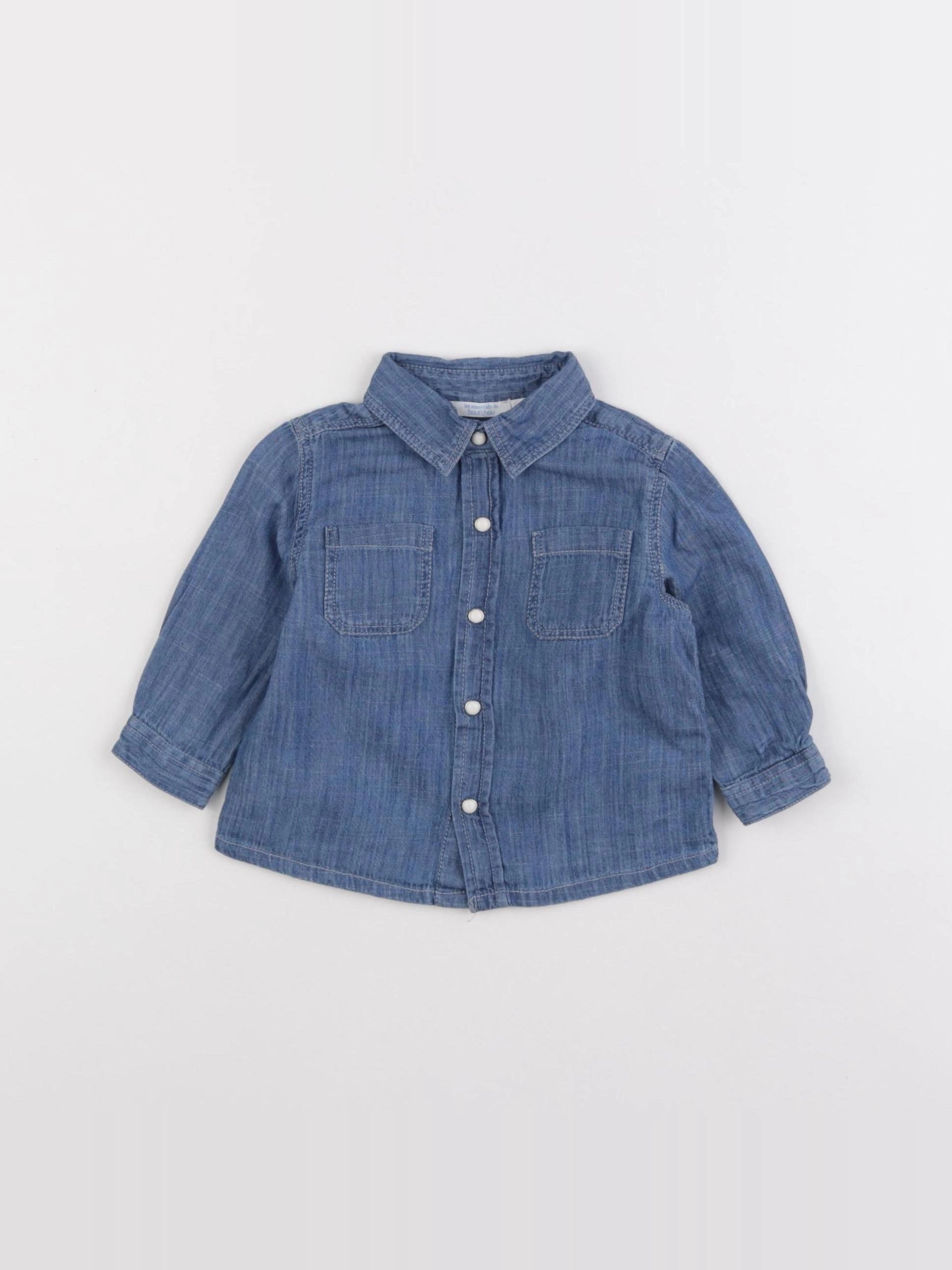 Boutchou - chemise bleu - 6 mois