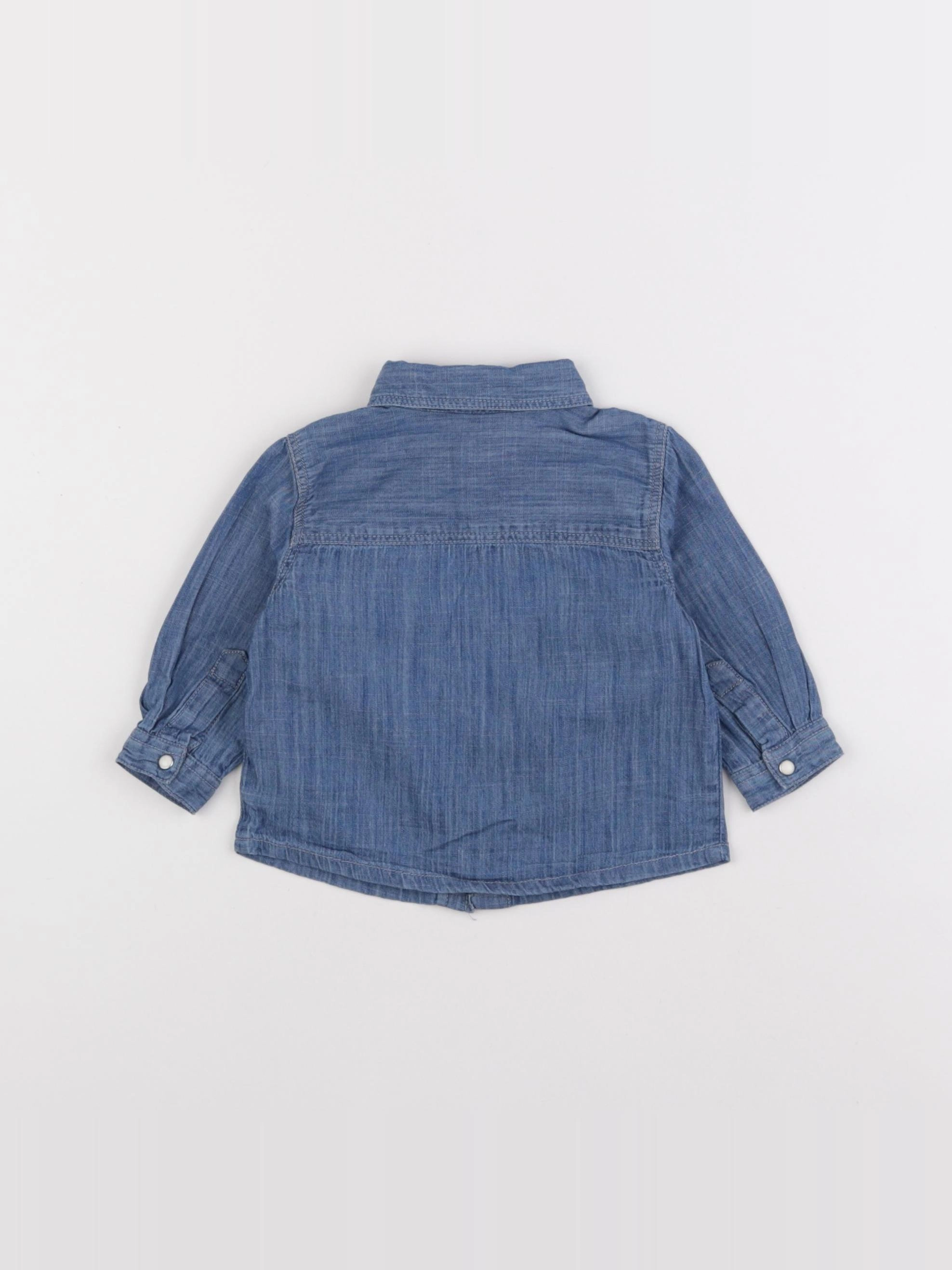 Boutchou - chemise bleu - 6 mois