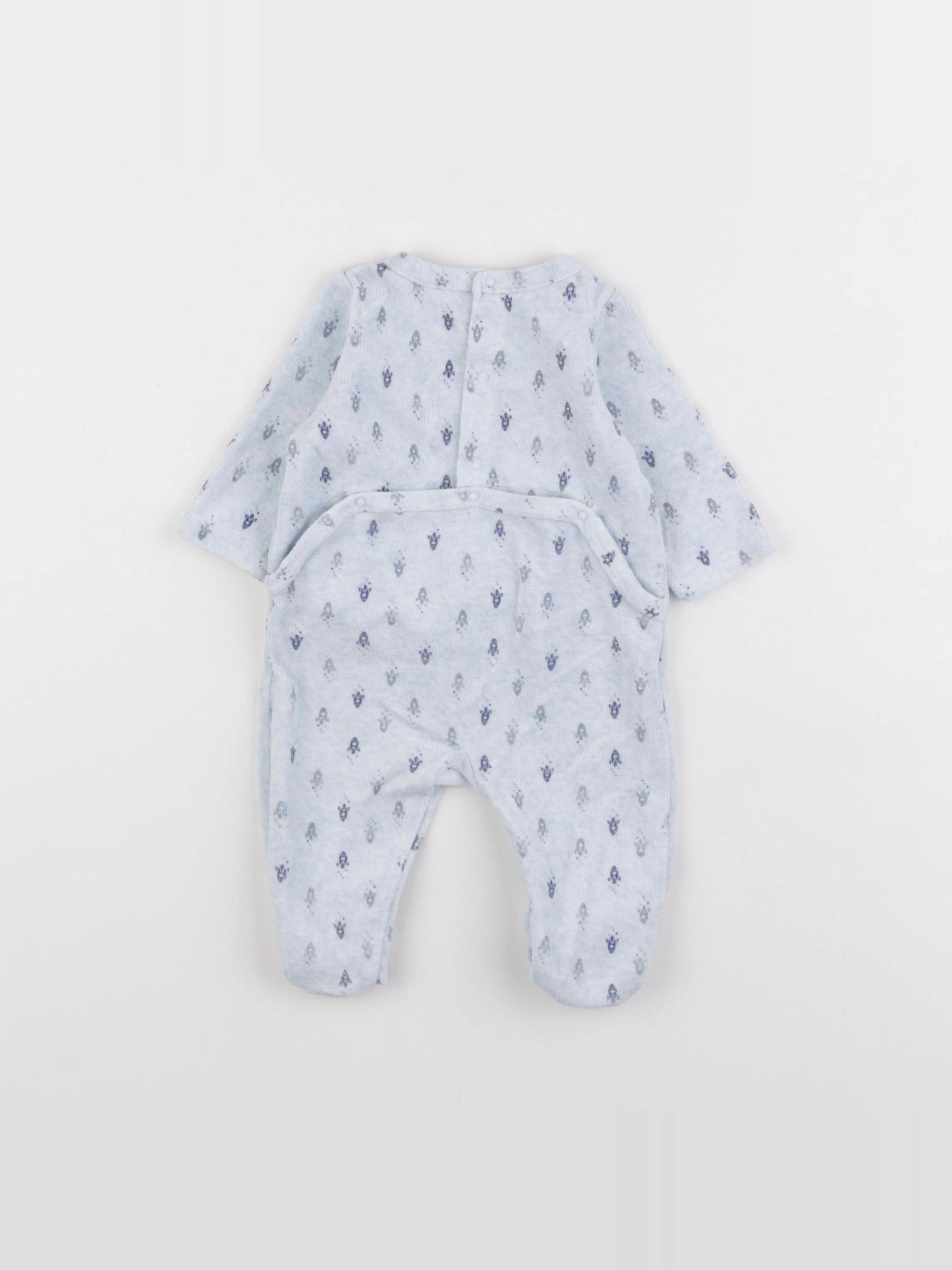 Boutchou - pyjama velours bleu - 3 mois