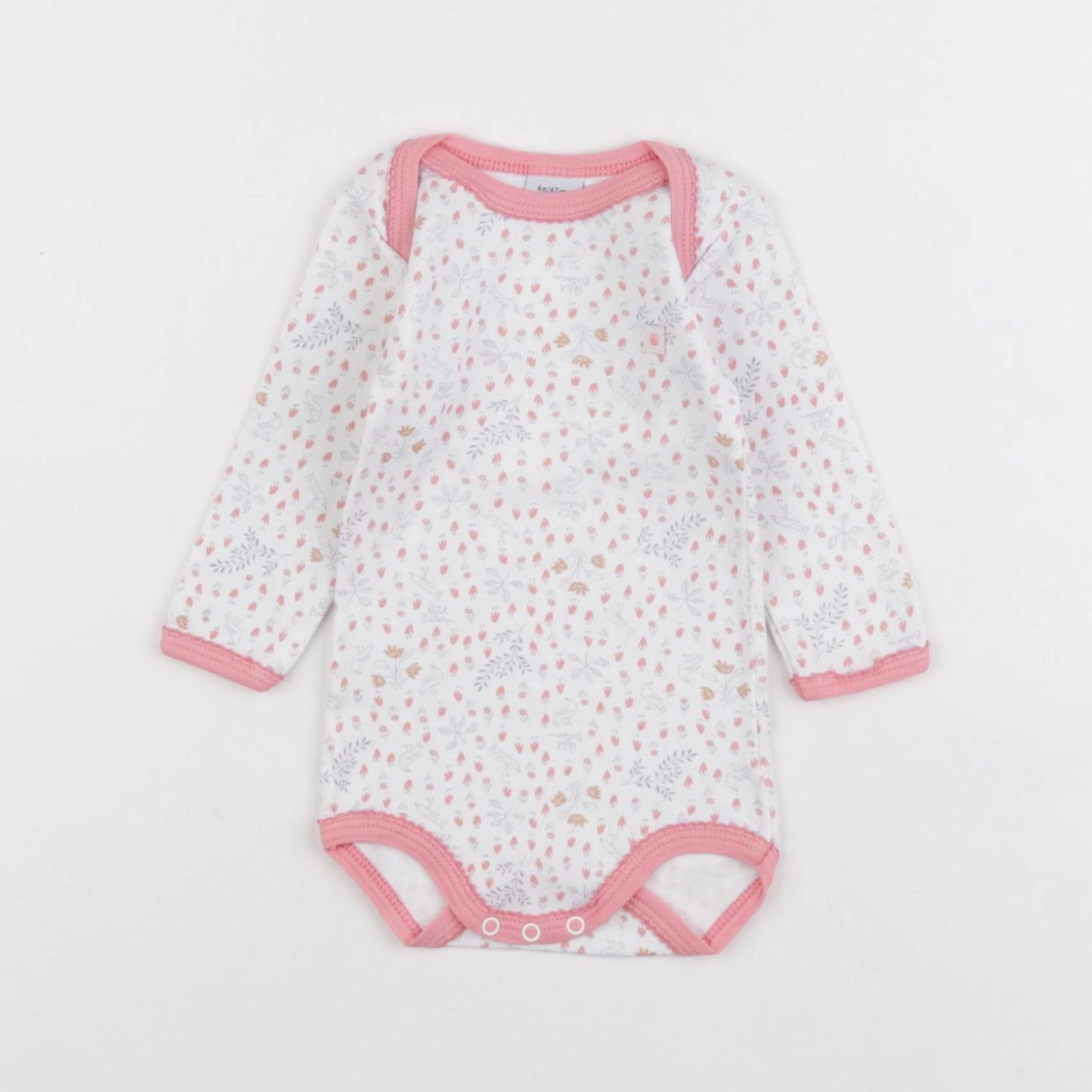 Petit Bateau - body rose - 6 mois