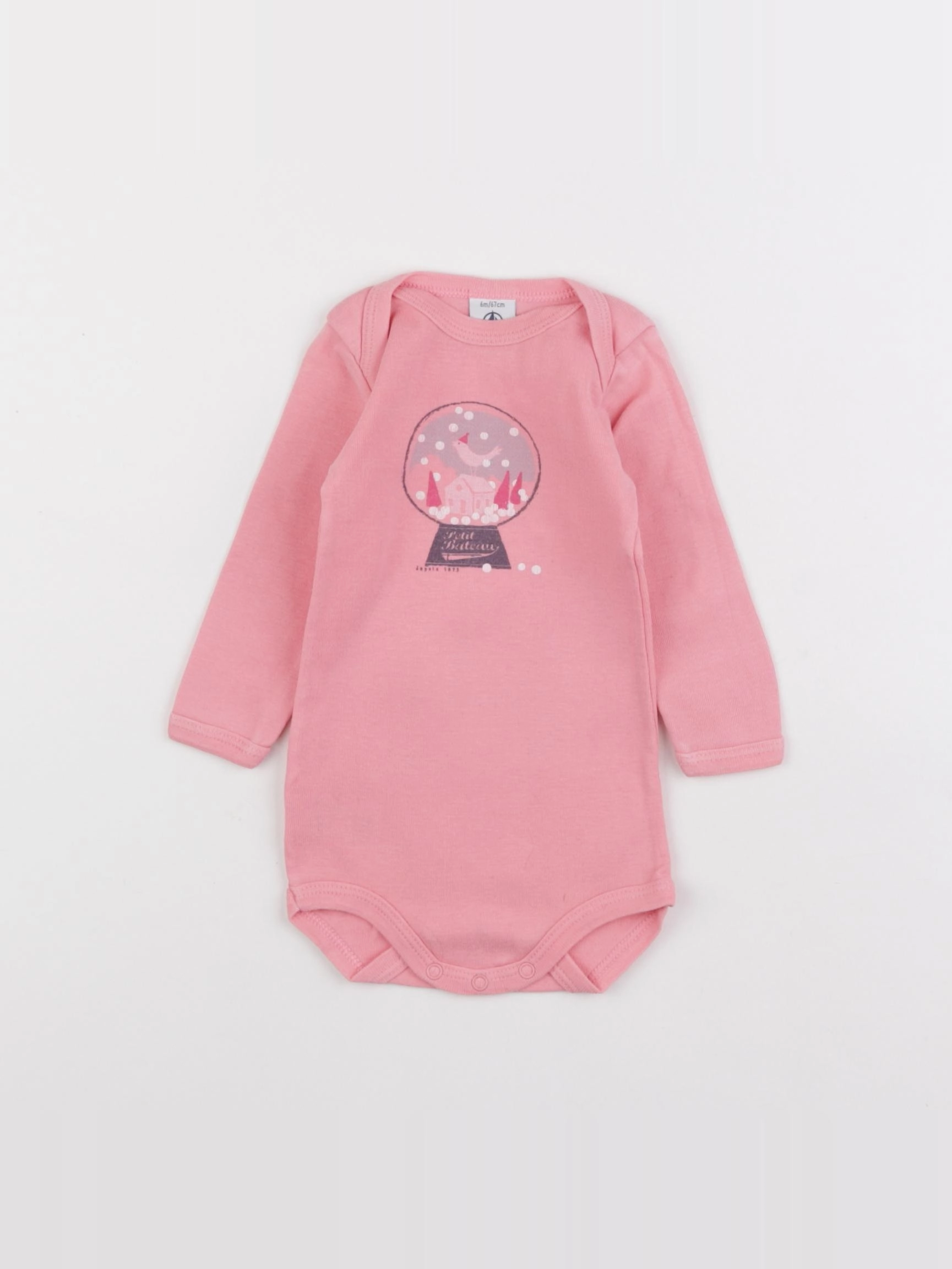 Petit Bateau - body rose - 6 mois