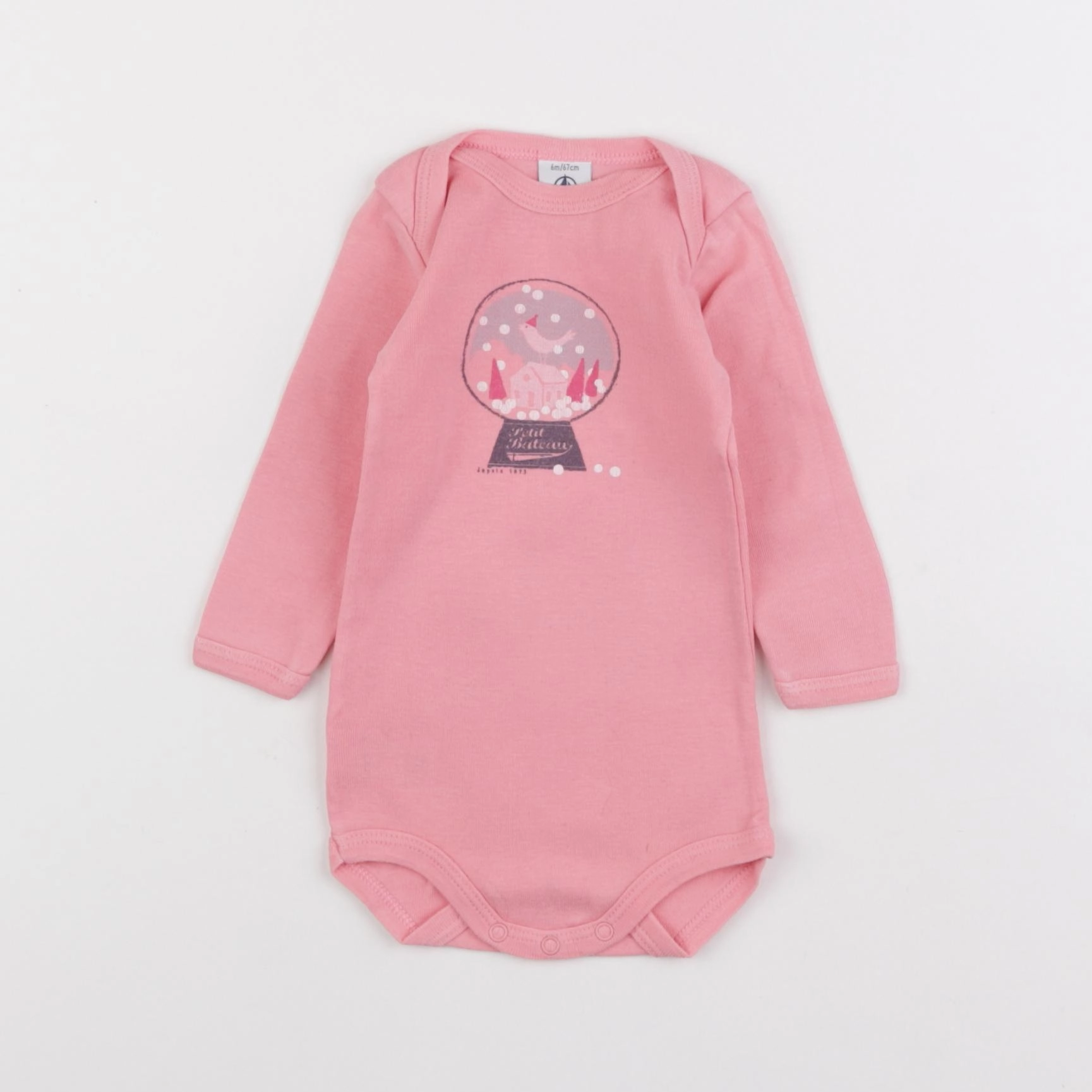 Petit Bateau - body rose - 6 mois