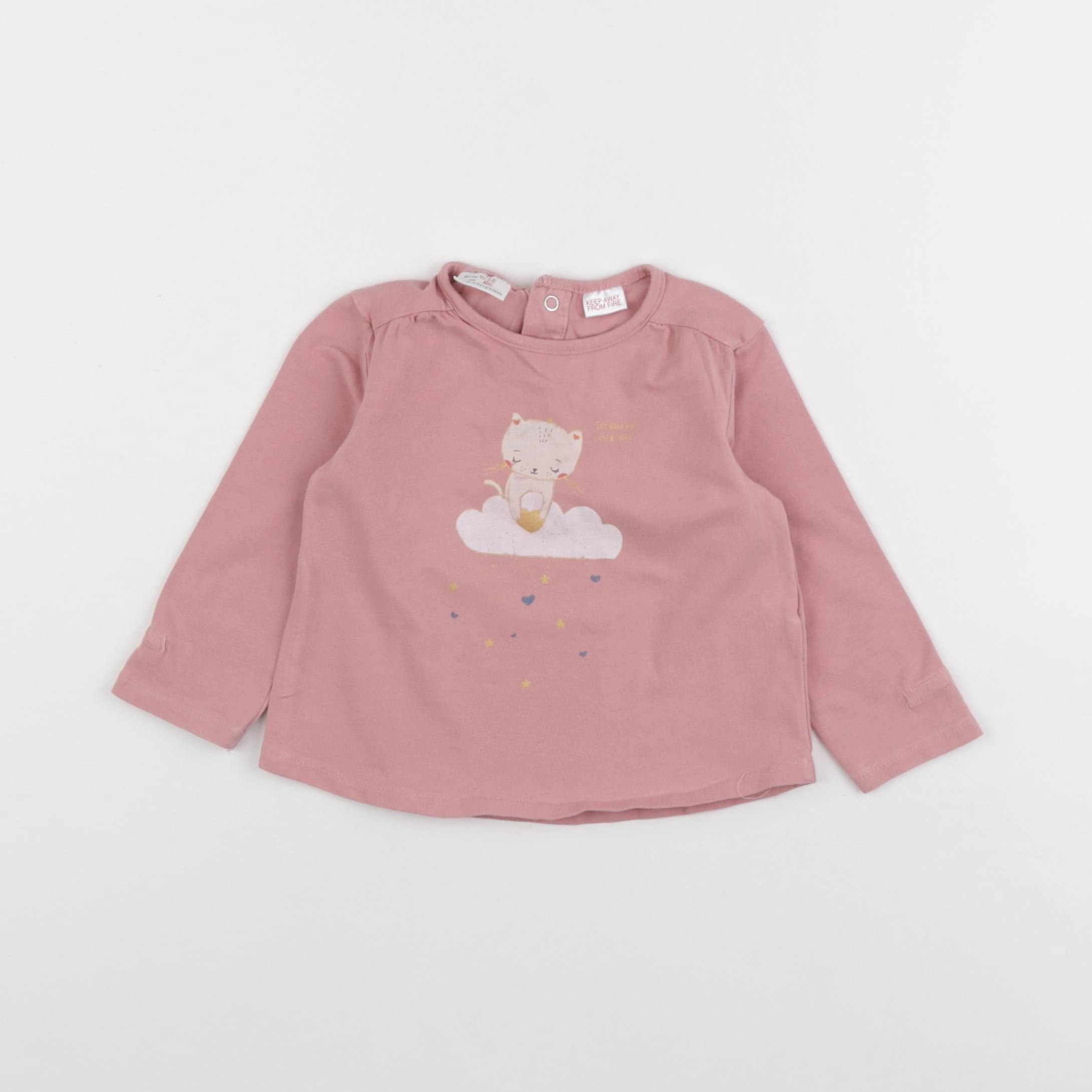 Zara - tee-shirt rose - 9/12 mois