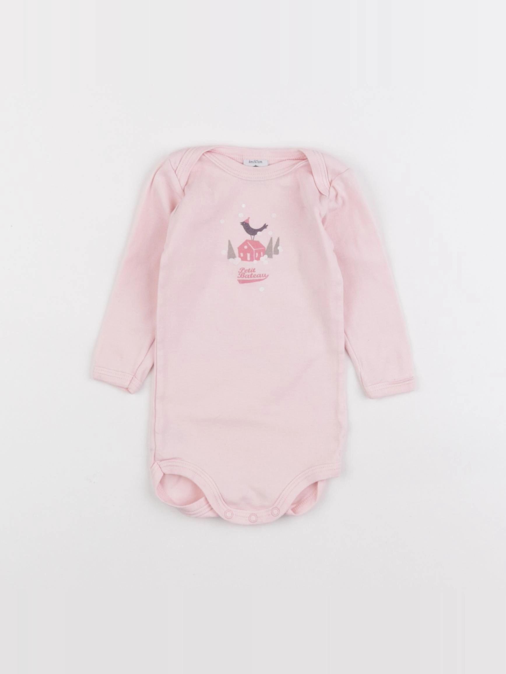 Petit Bateau - body rose - 6 mois