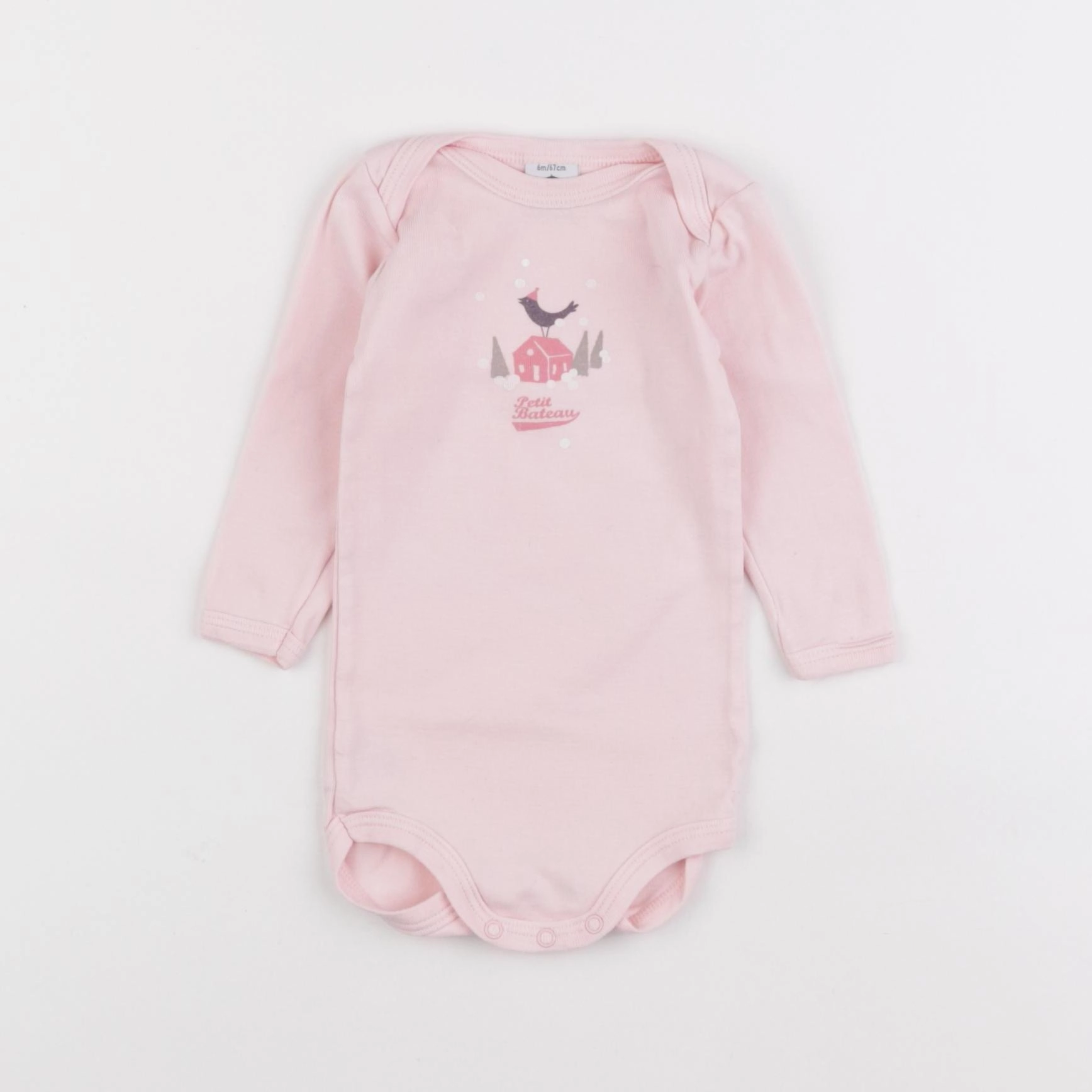 Petit Bateau - body rose - 6 mois