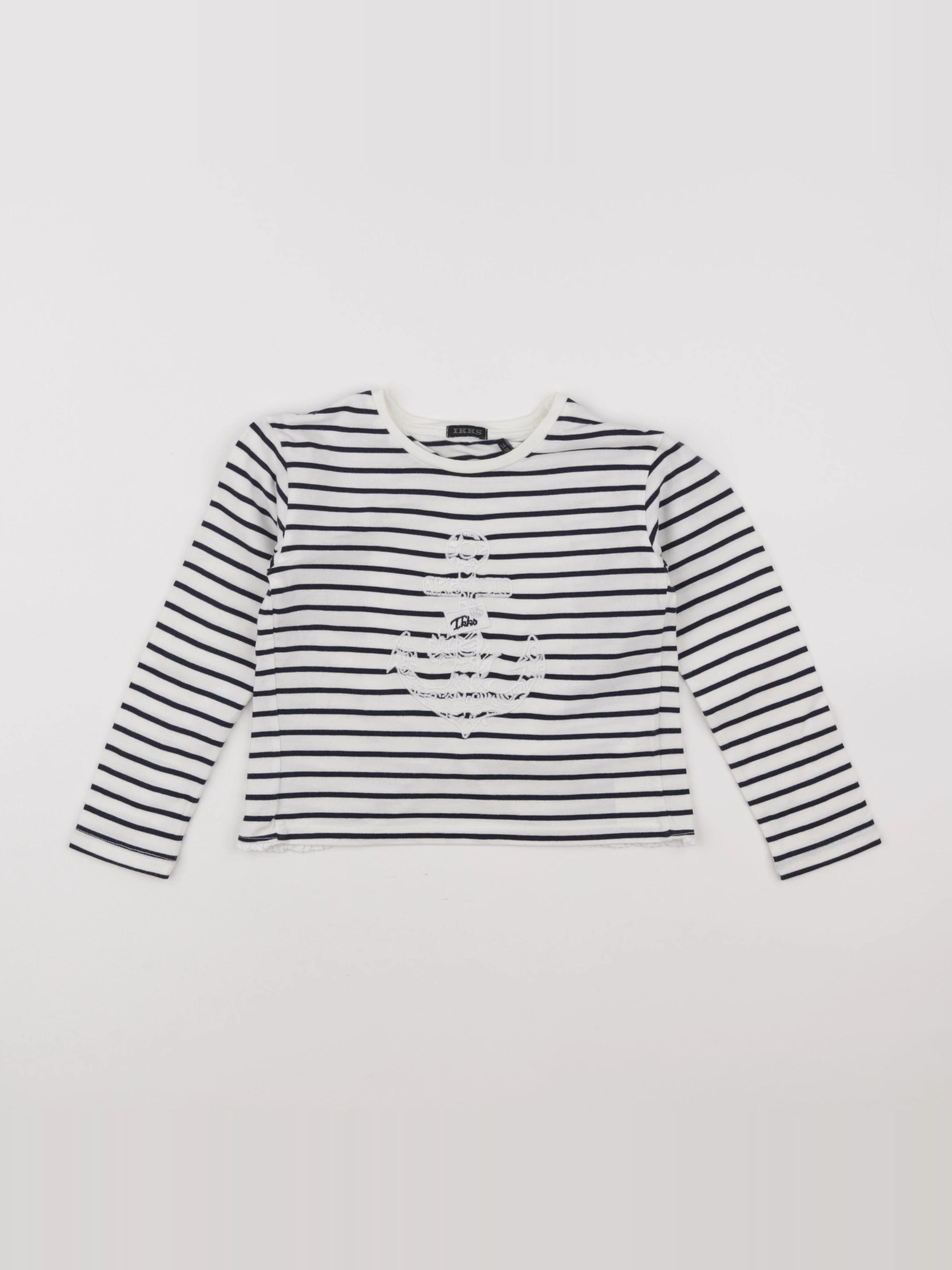IKKS - tee-shirt blanc, bleu - 5 ans