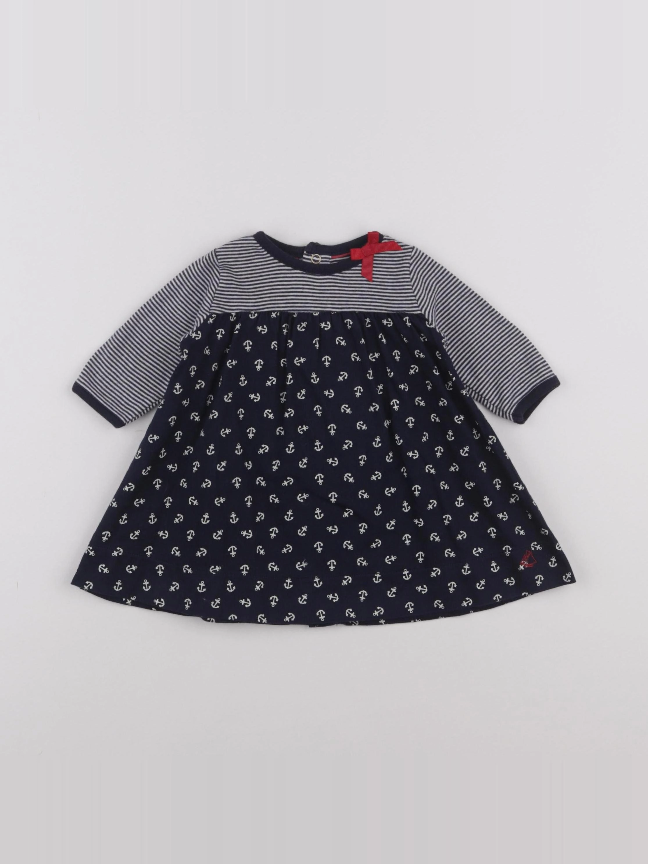 Petit Bateau - robe bleu - 3 mois