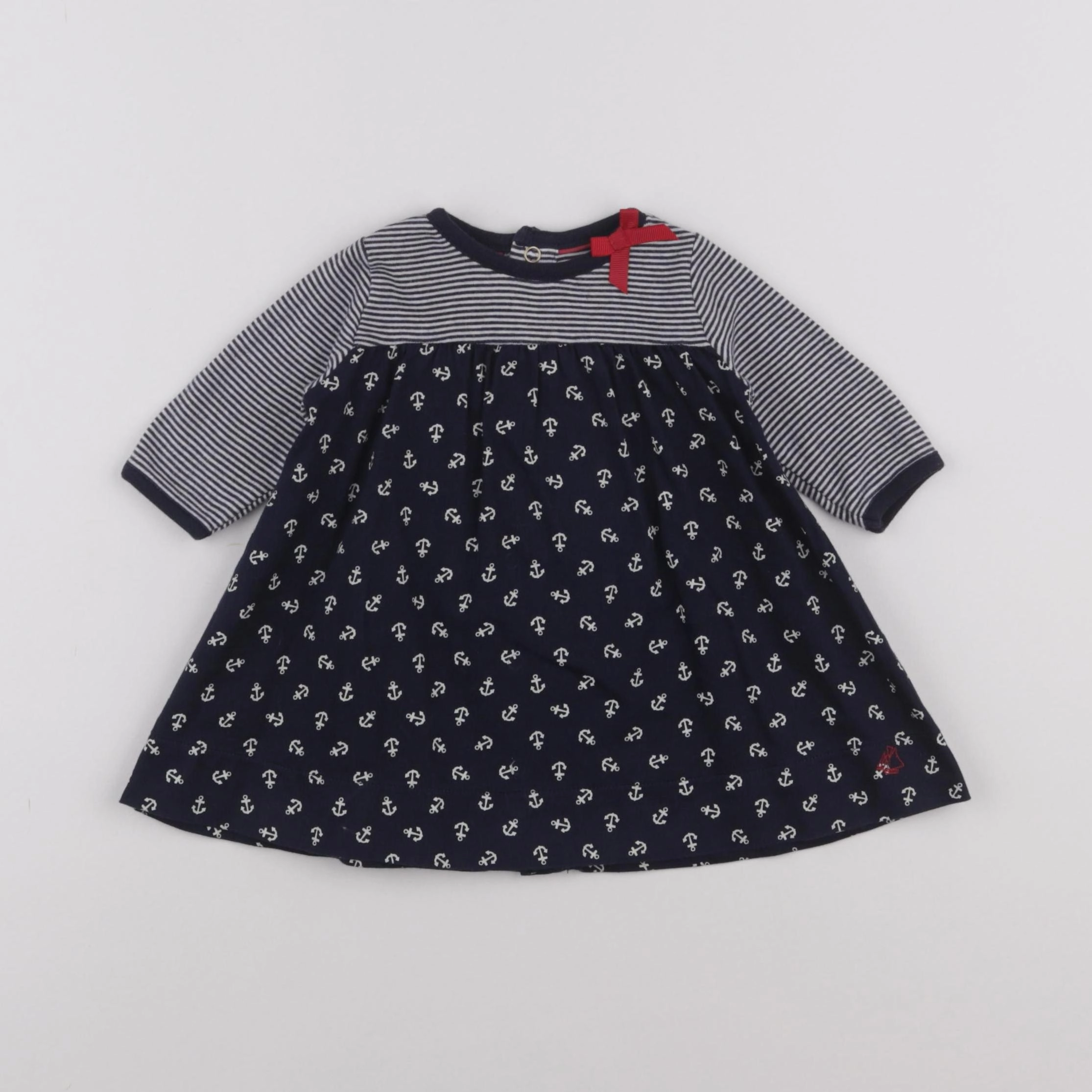 Petit Bateau - robe bleu - 3 mois