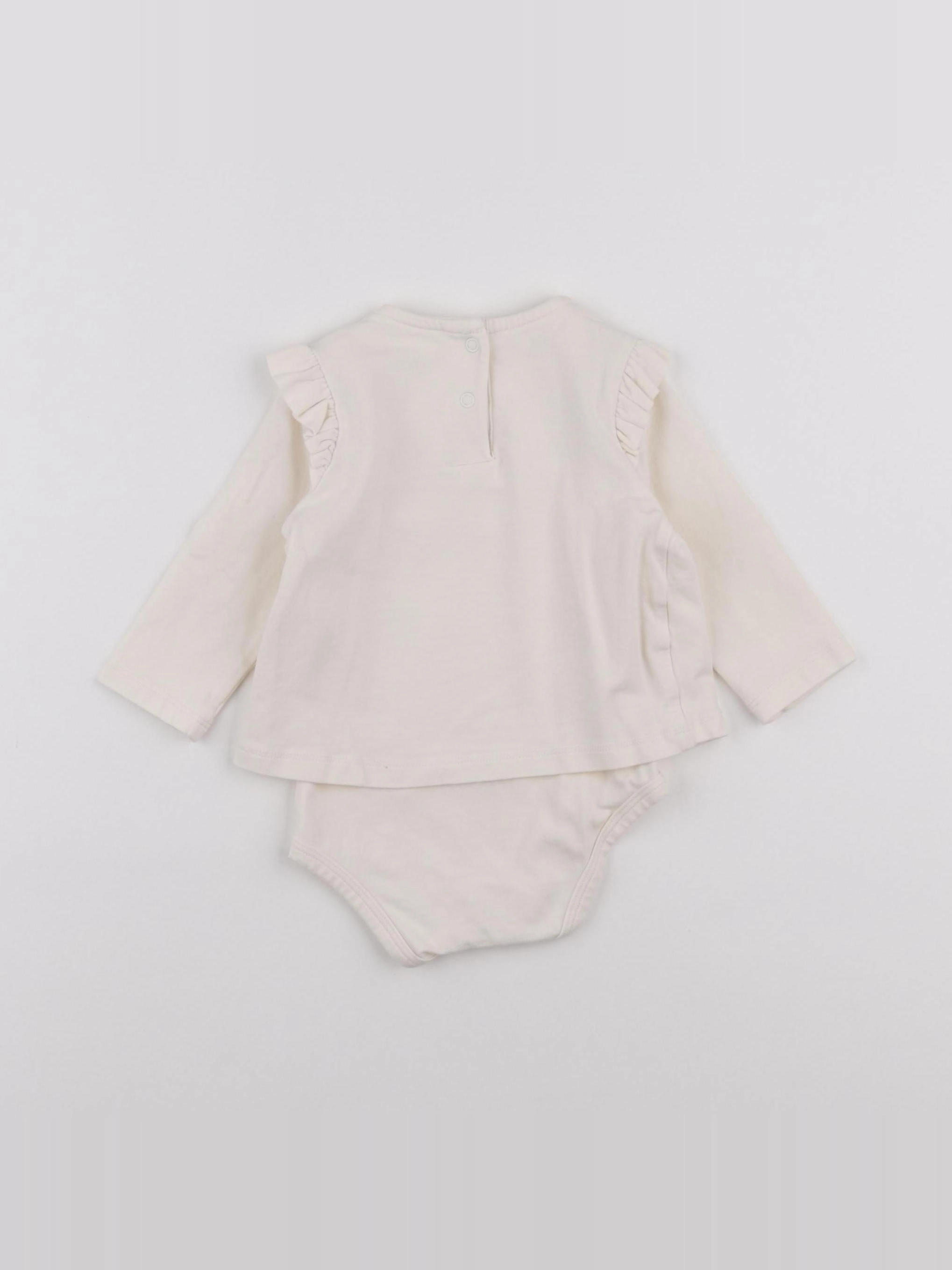 Vertbaudet - body tee-shirt blanc - 6 mois