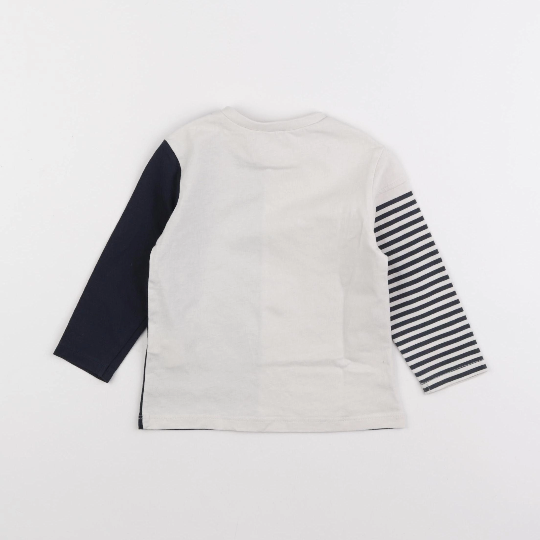 IKKS - tee-shirt bleu, blanc - 12 mois