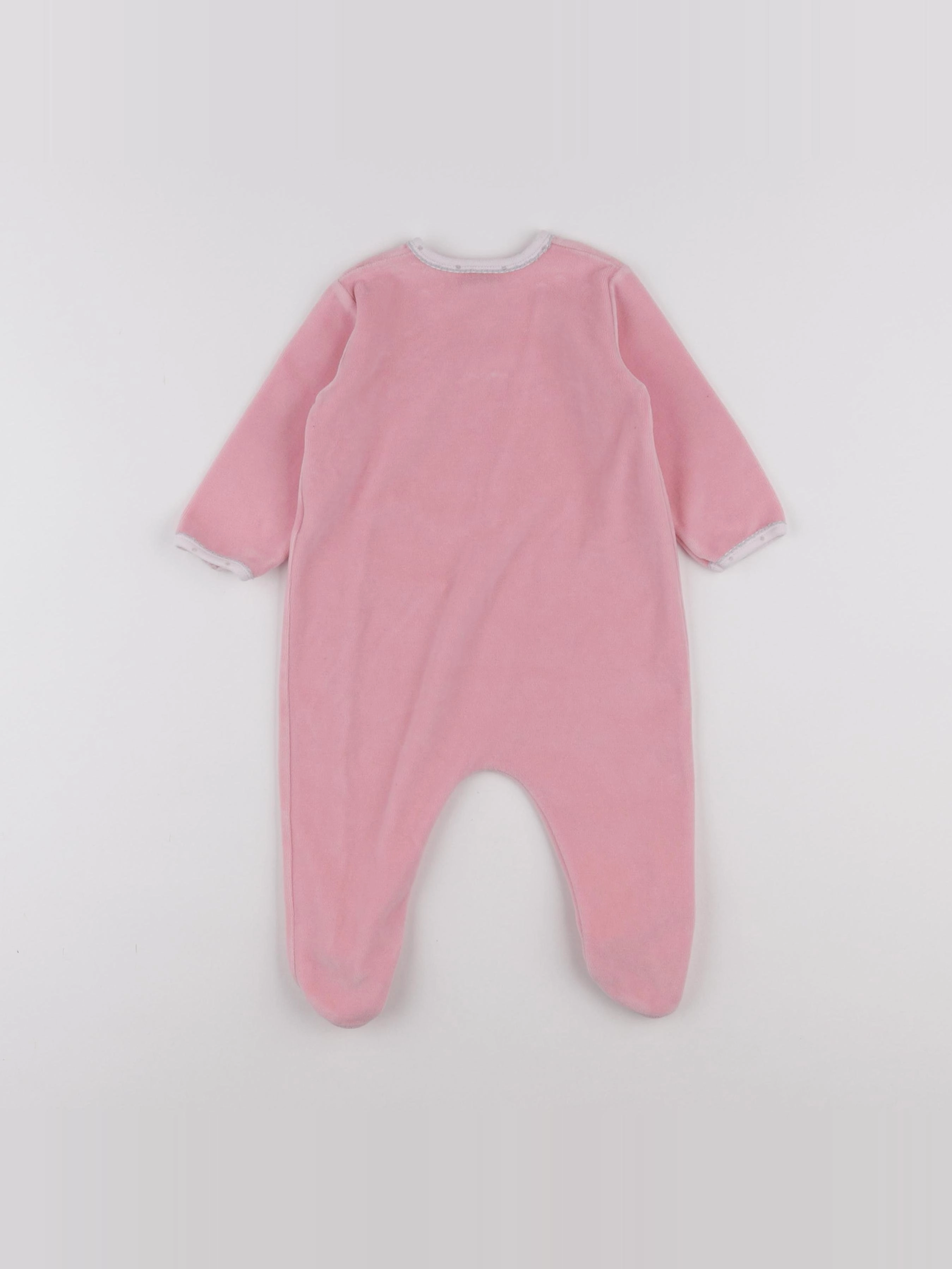Petit Bateau - pyjama velours rose - 12 mois