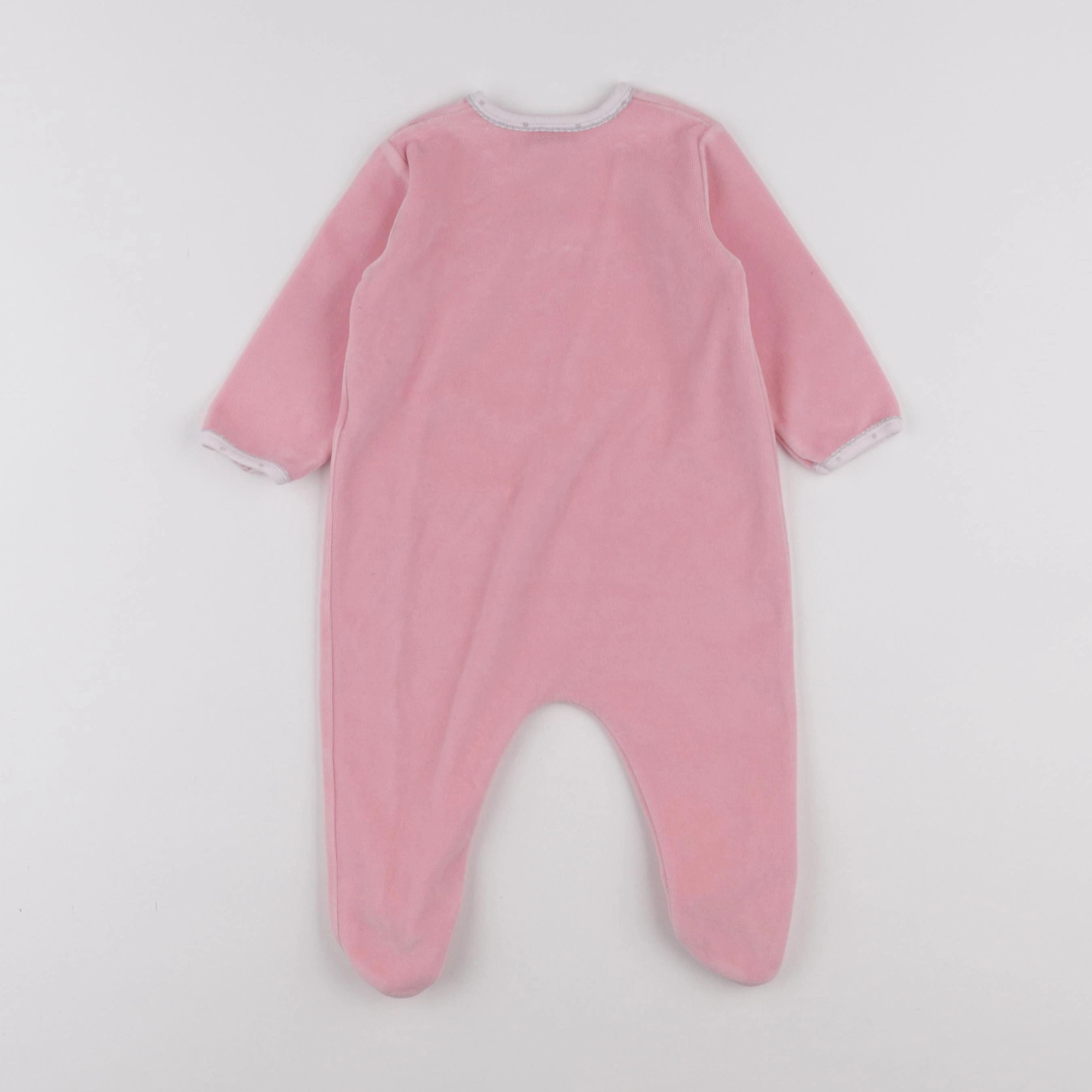 Petit Bateau - pyjama velours rose - 12 mois