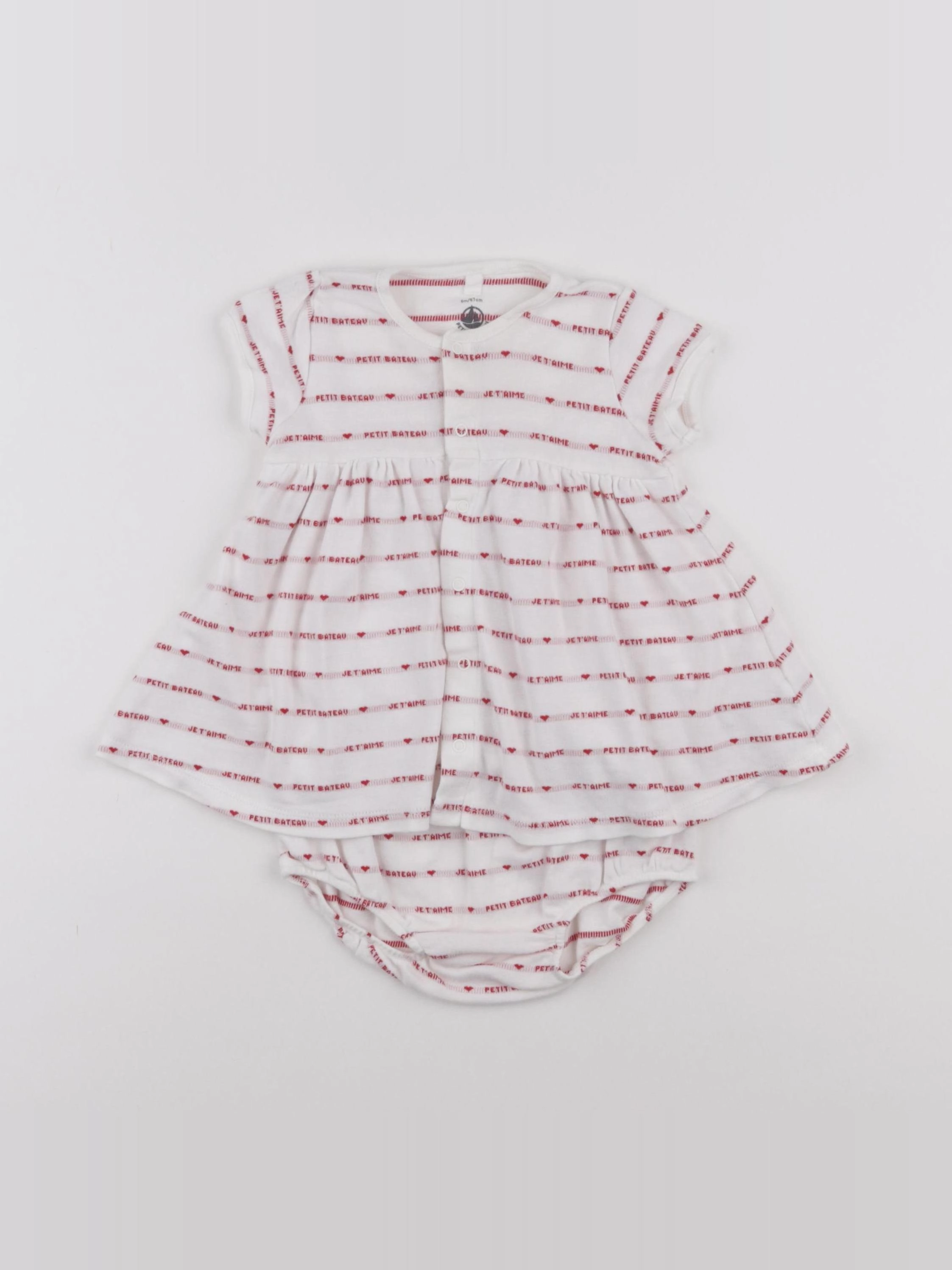 Petit Bateau - robe rouge - 6 mois