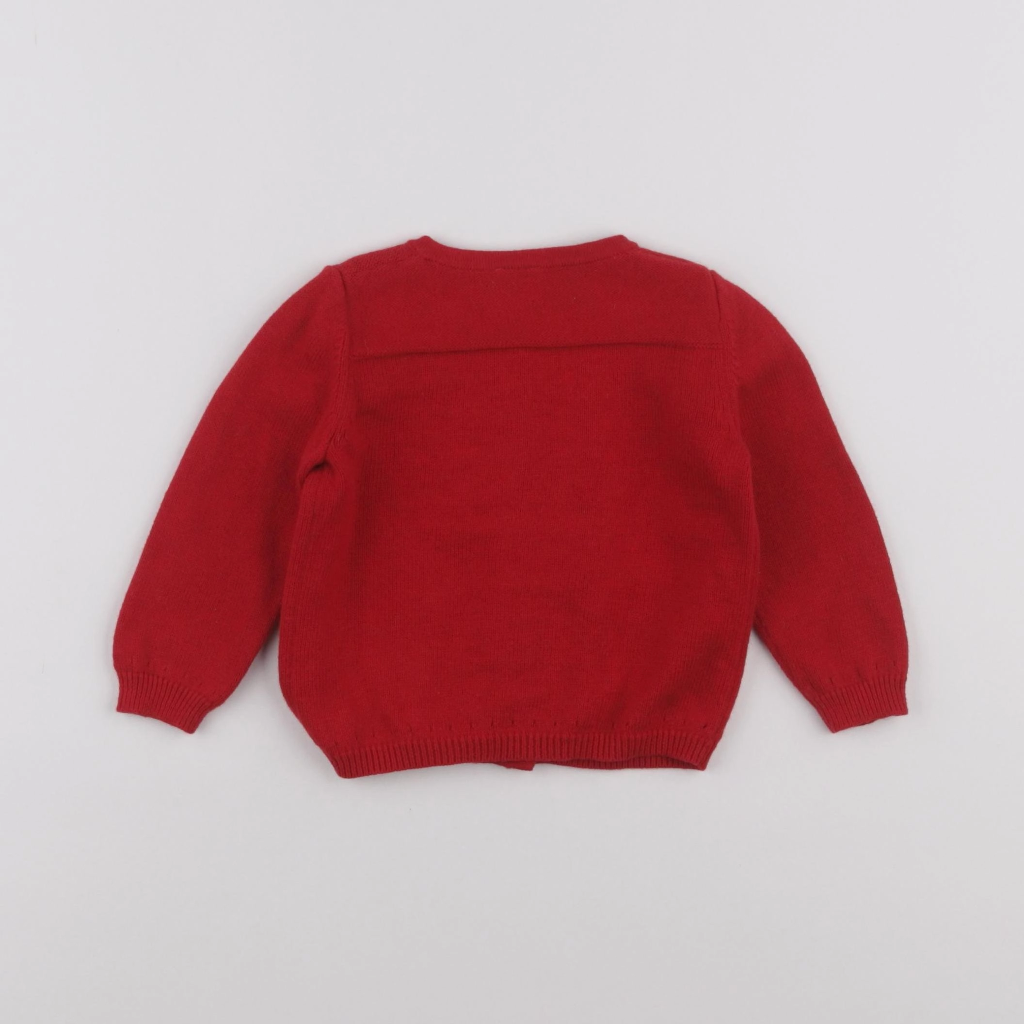 Petit Bateau - gilet rouge - 12 mois