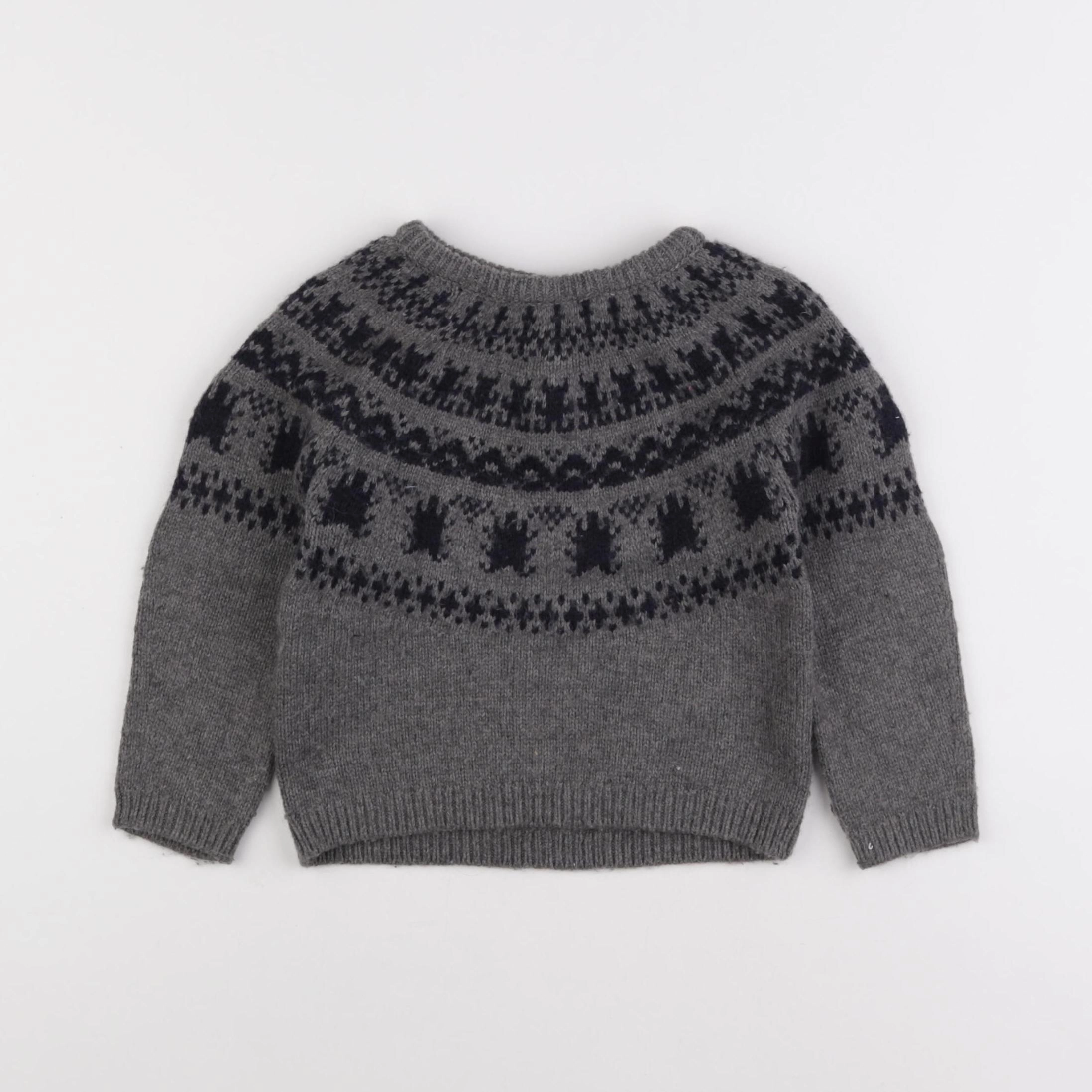 Mango - pull gris - 12/18 mois