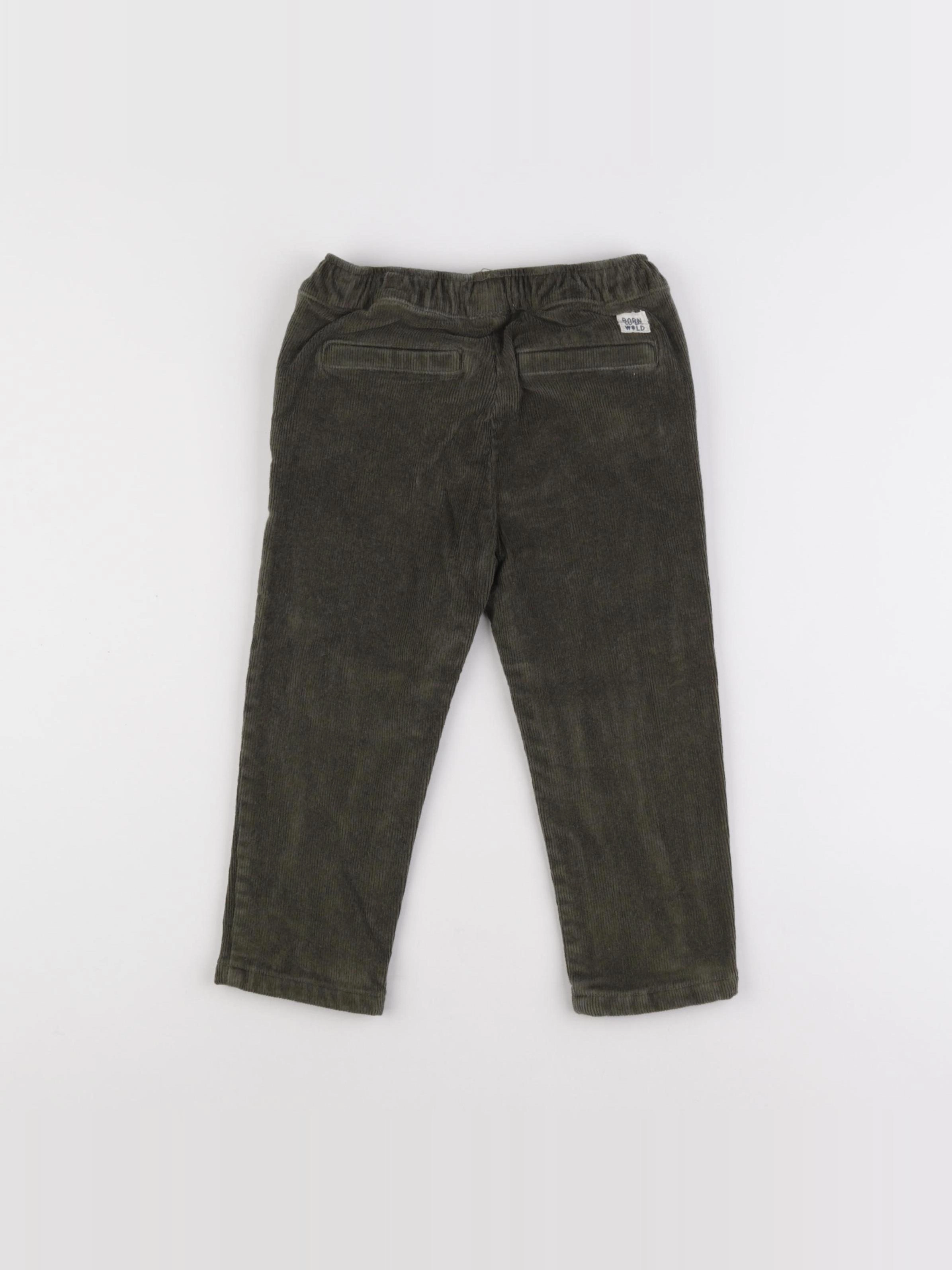 Mango - pantalon doublé vert - 18/24 mois