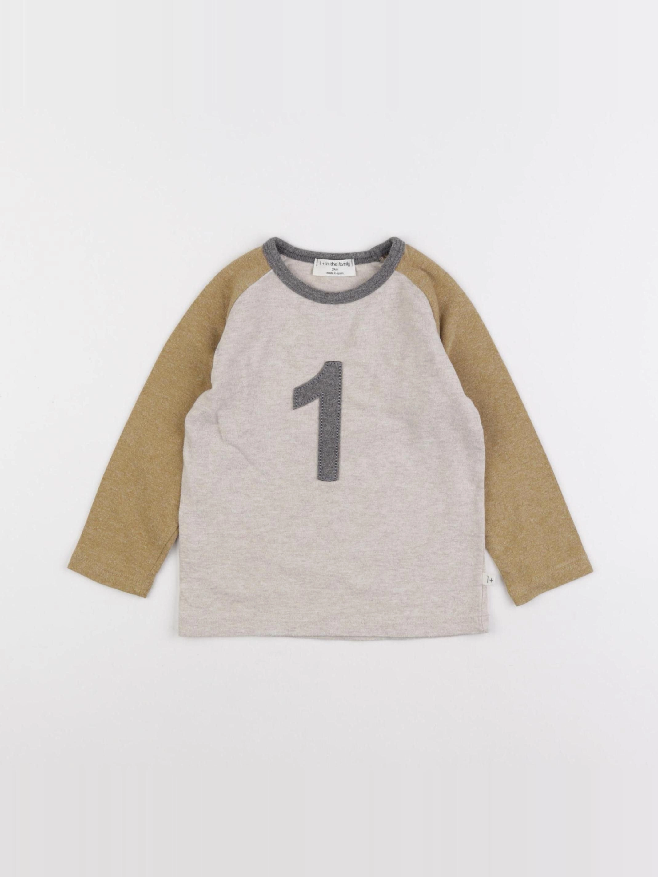 1+ In the family - tee-shirt beige - 24 mois
