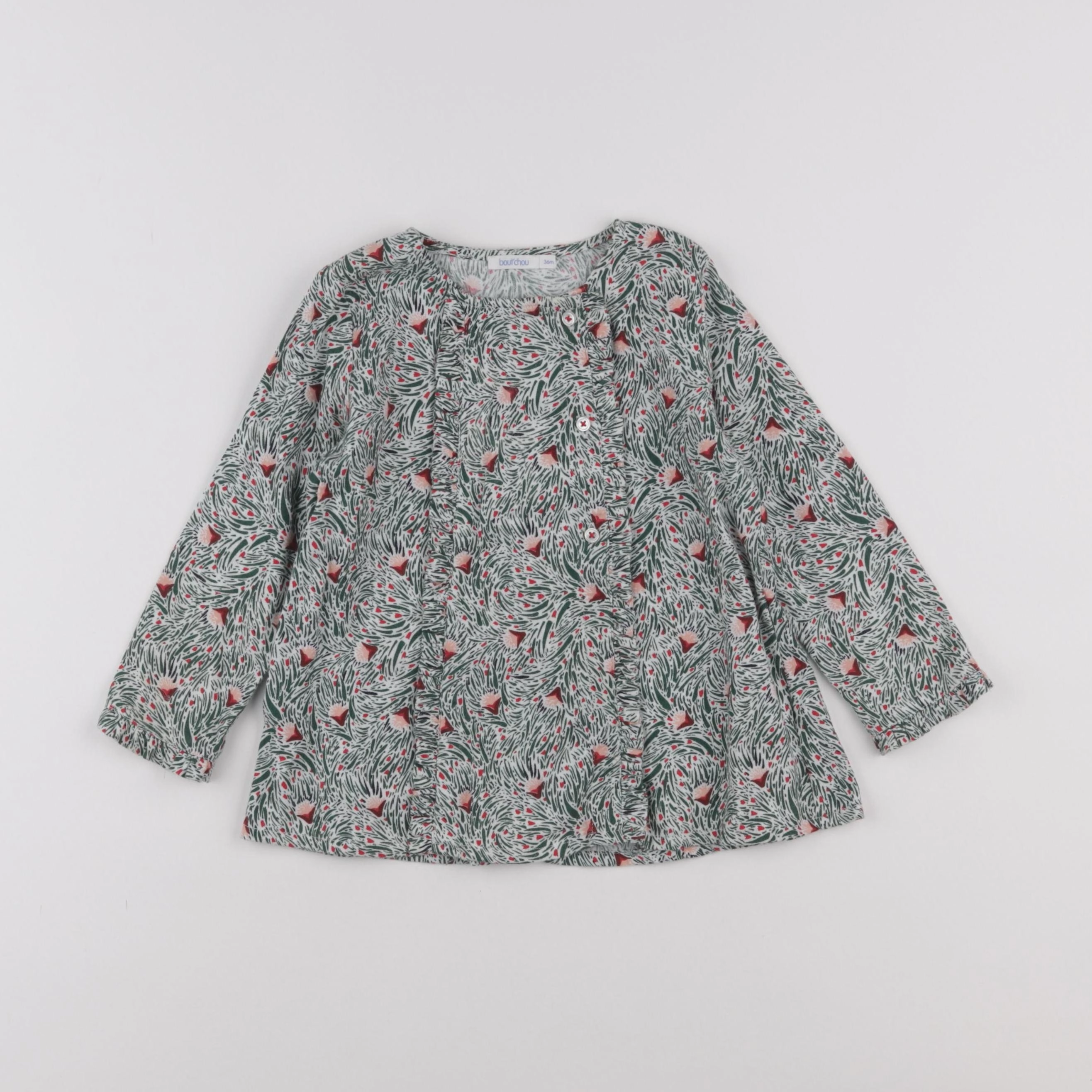 Boutchou - blouse vert - 3 ans