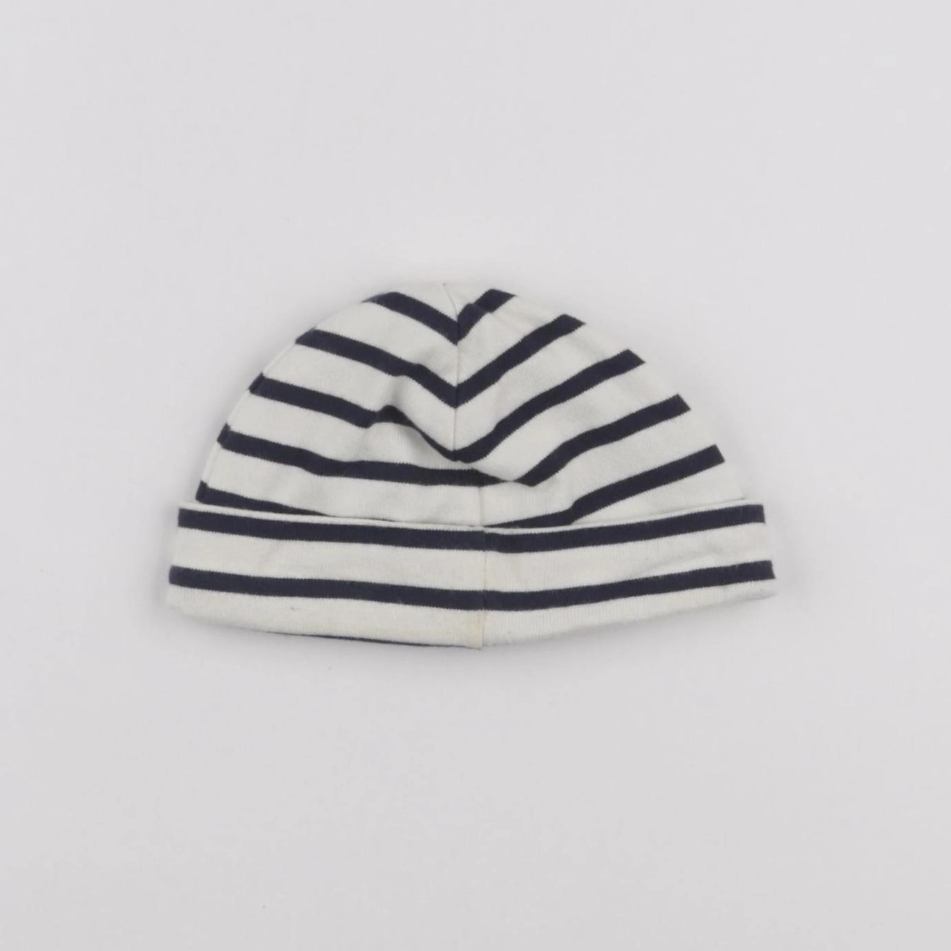 Petit Bateau - bonnet blanc, bleu - 12 mois