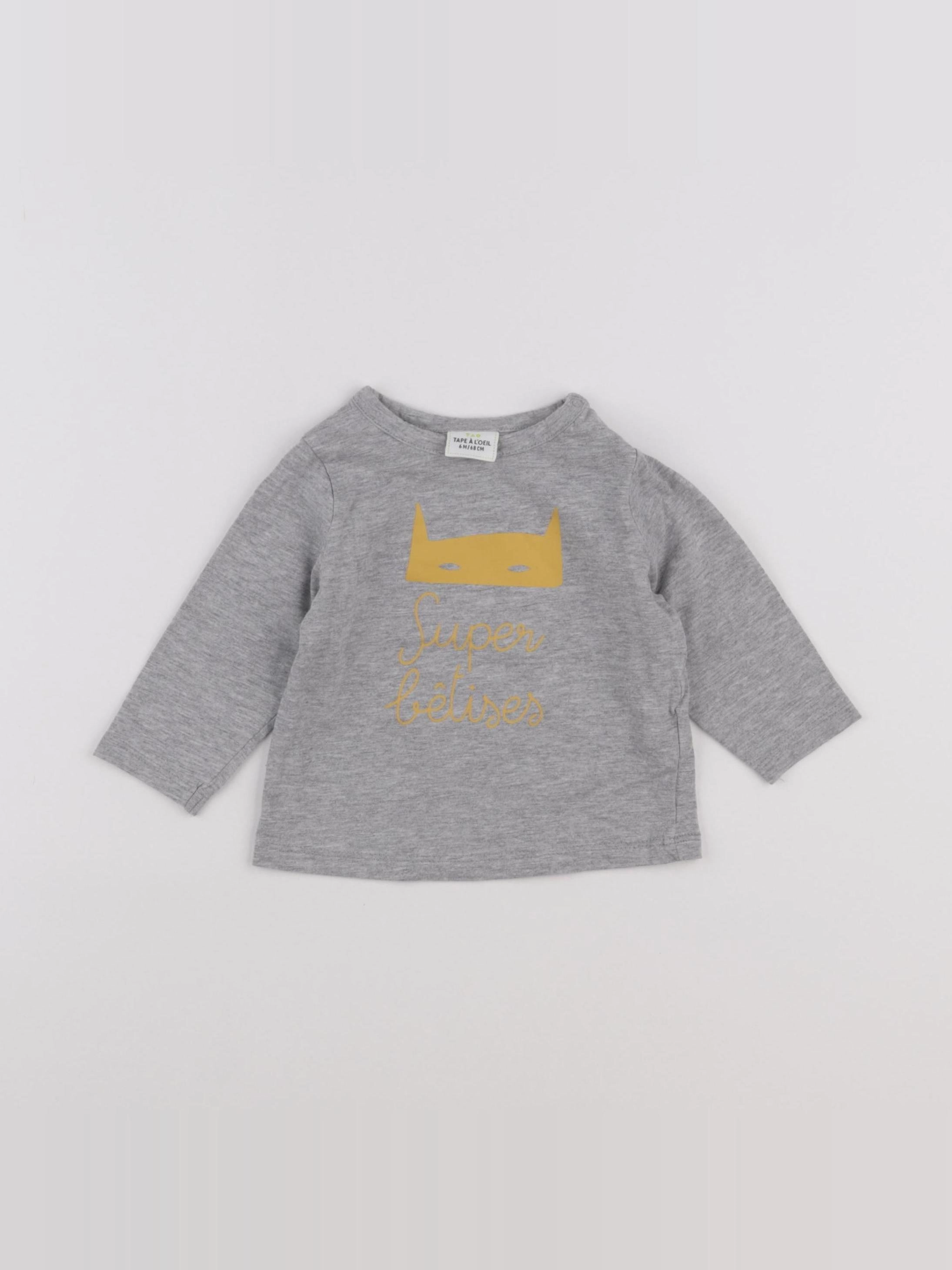 Tape à l'oeil - tee-shirt gris - 6 mois
