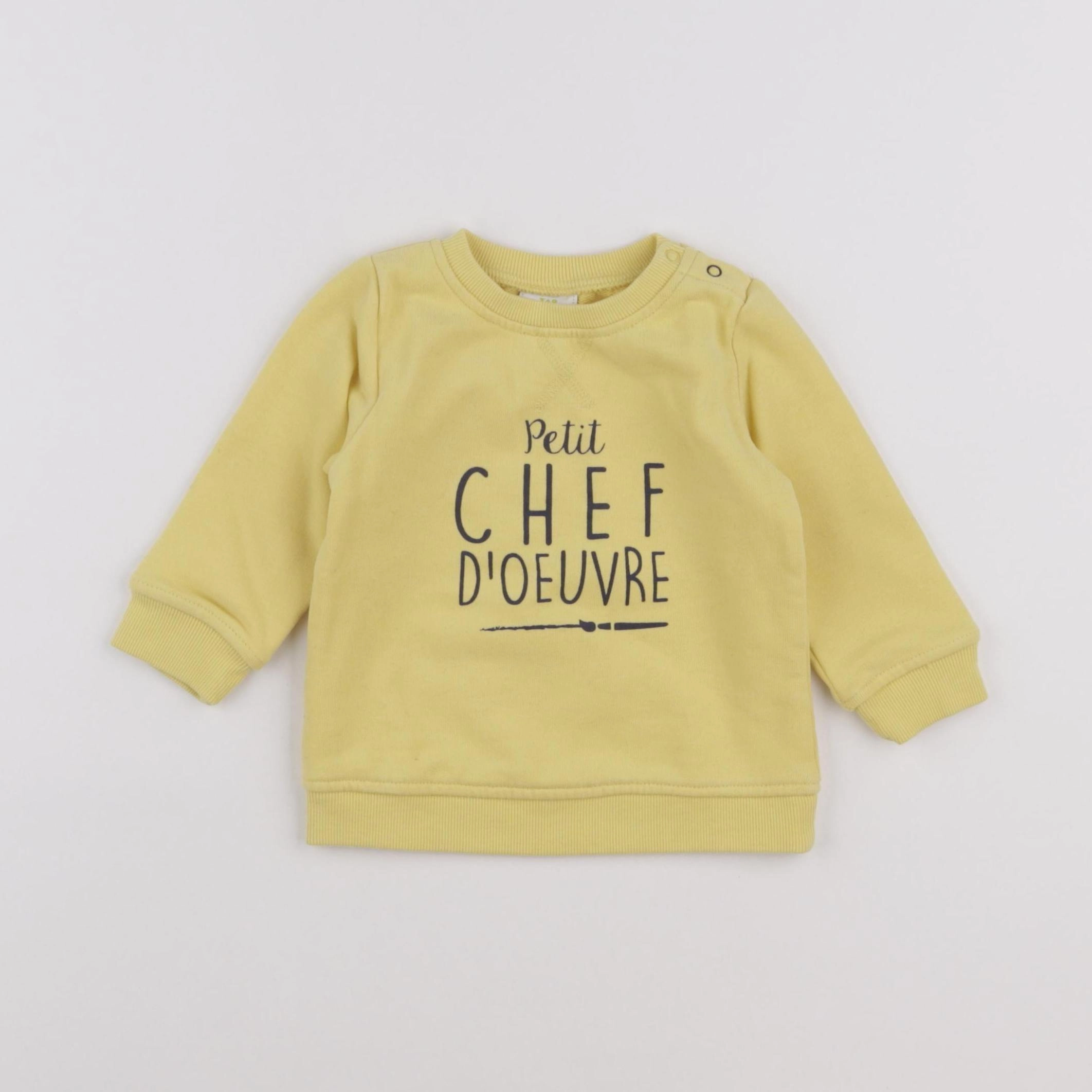 Tape à l'oeil - sweat jaune - 9 mois