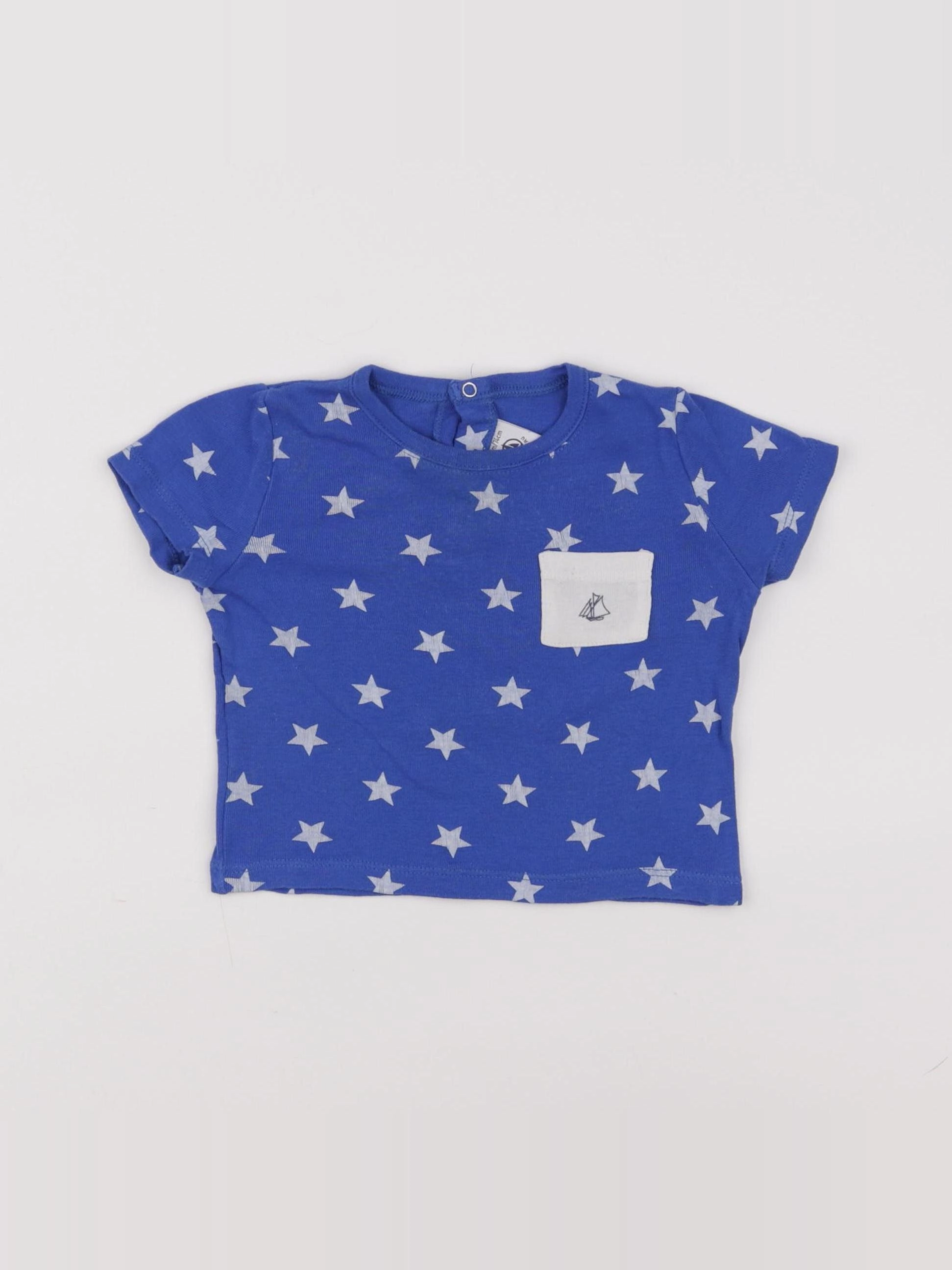 Petit Bateau - tee-shirt bleu - 12 mois