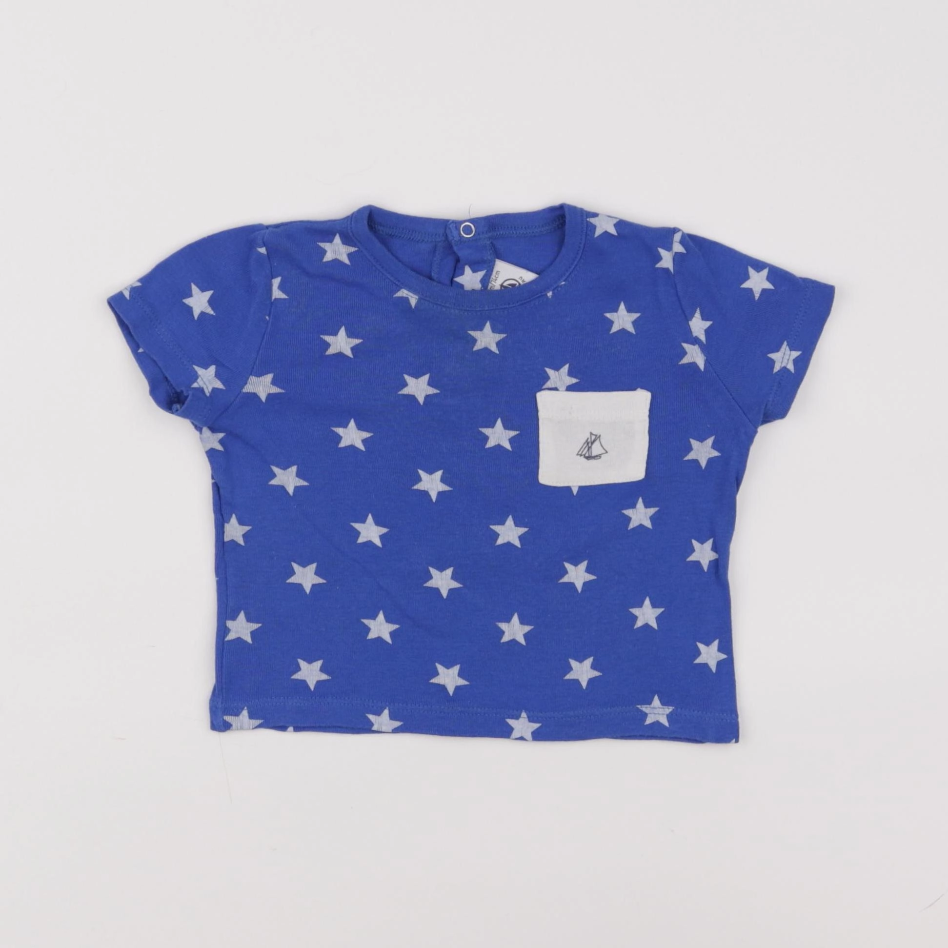 Petit Bateau - tee-shirt bleu - 12 mois