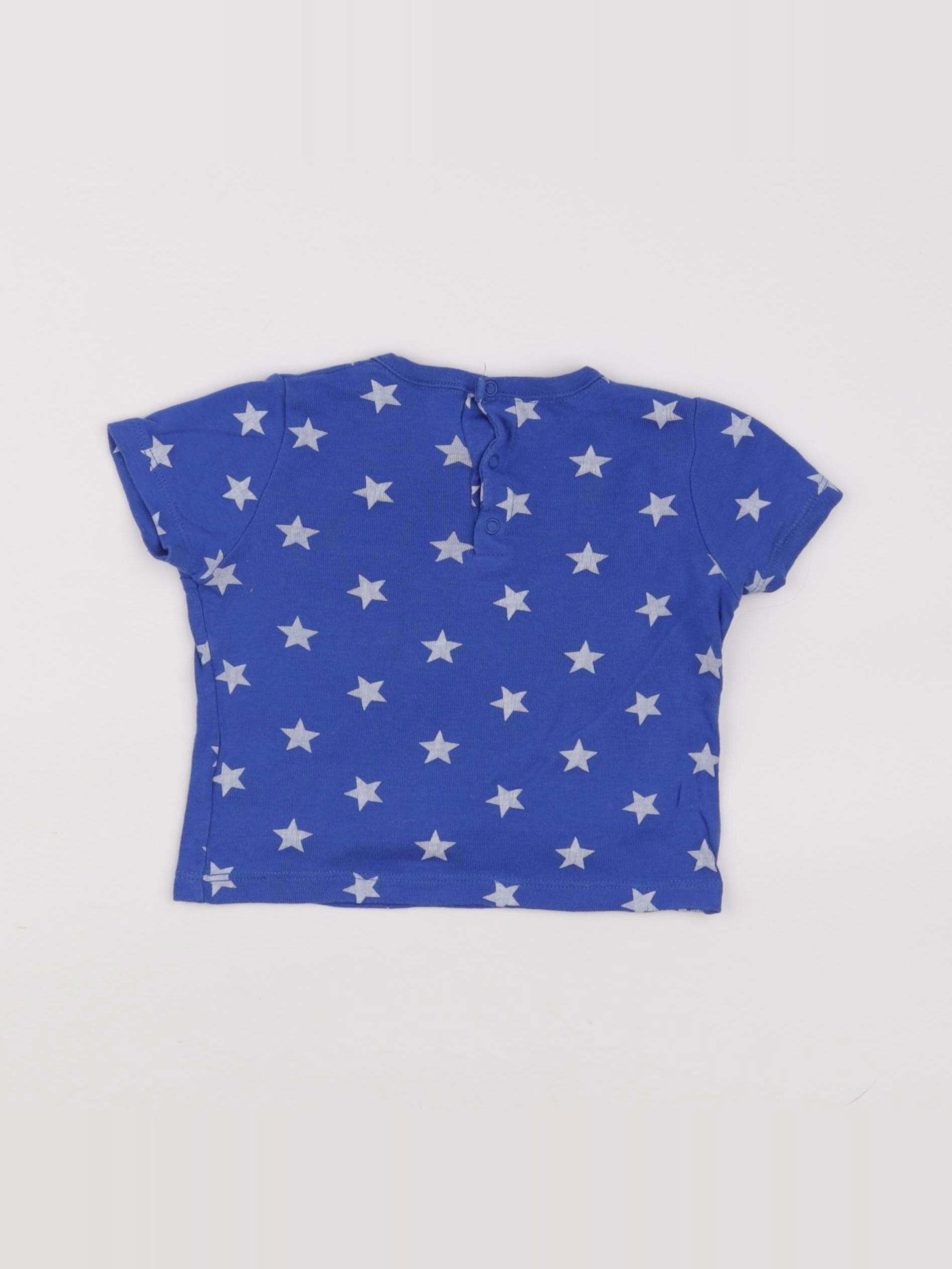 Petit Bateau - tee-shirt bleu - 12 mois
