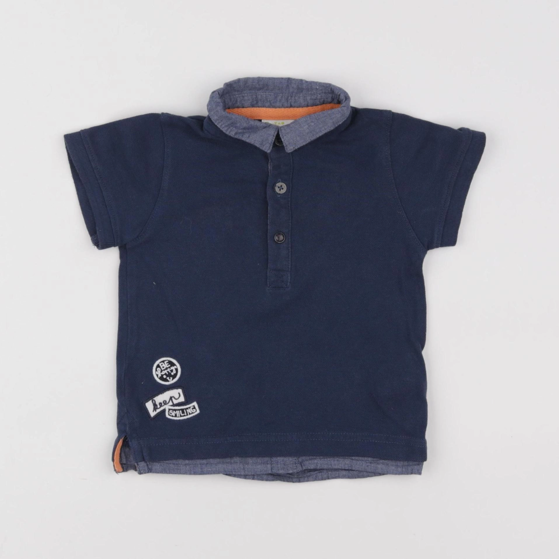 Tape à l'oeil - polo bleu - 12 mois