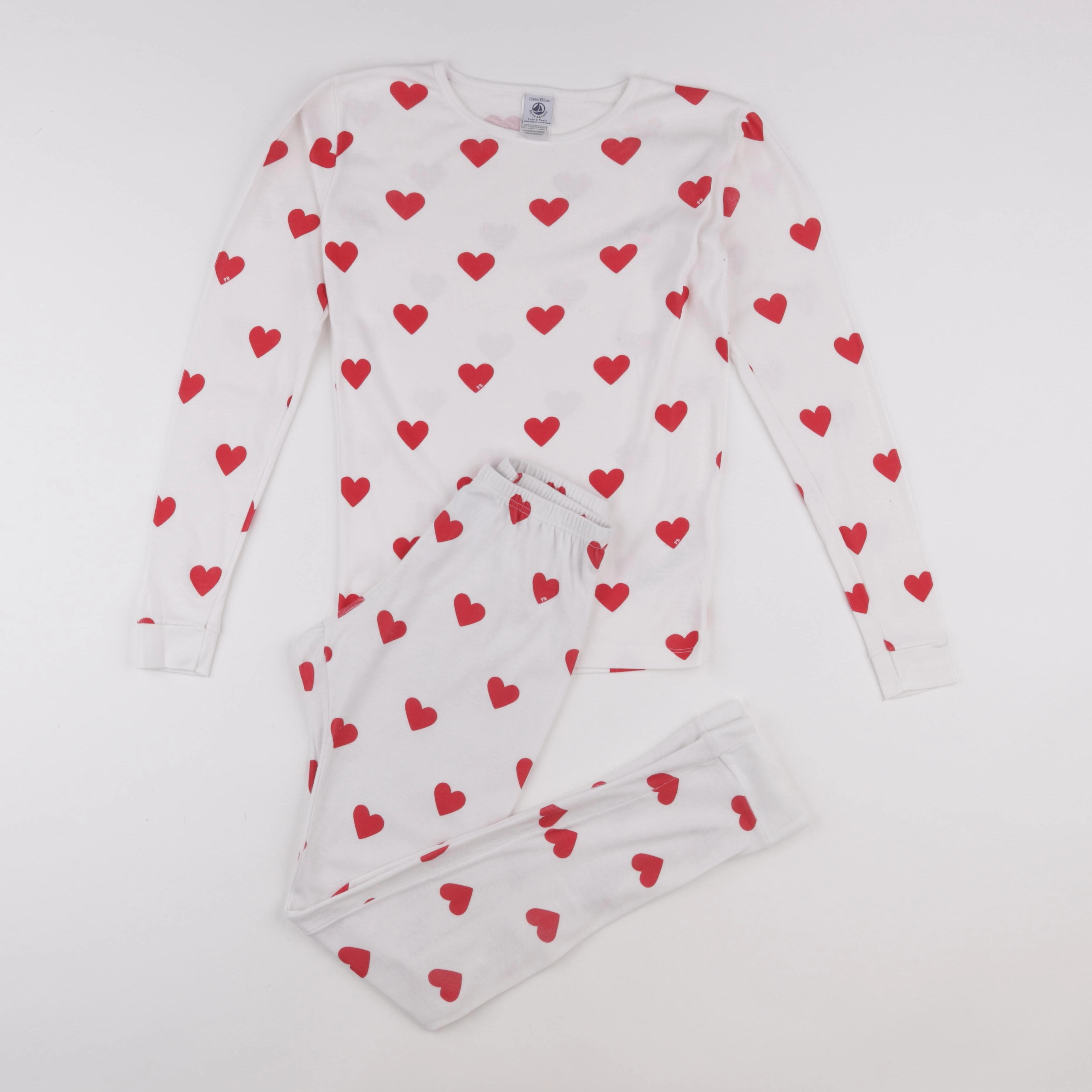 Petit Bateau - pyjama coton rouge - 12 ans