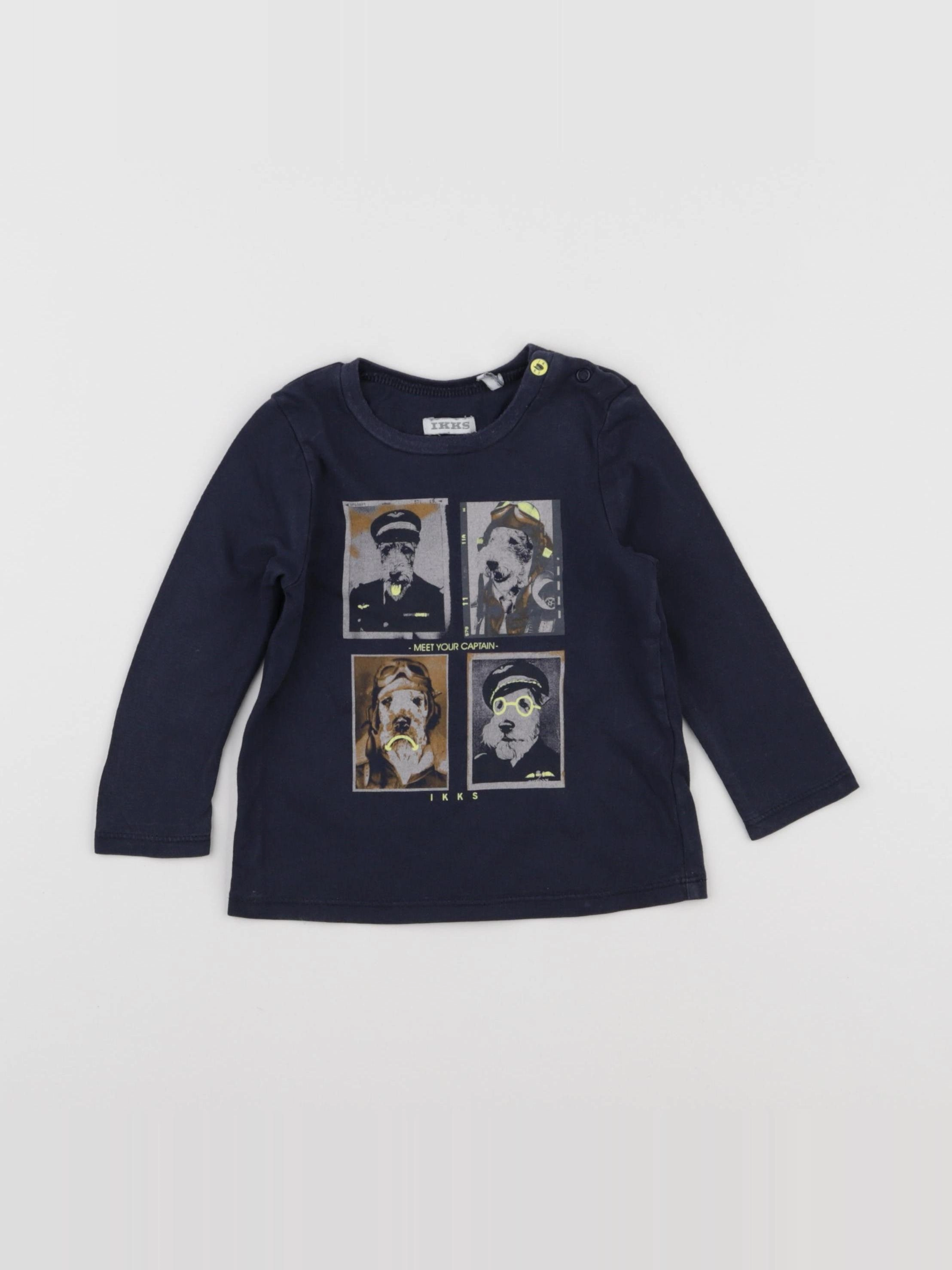 IKKS - tee-shirt bleu - 12 mois