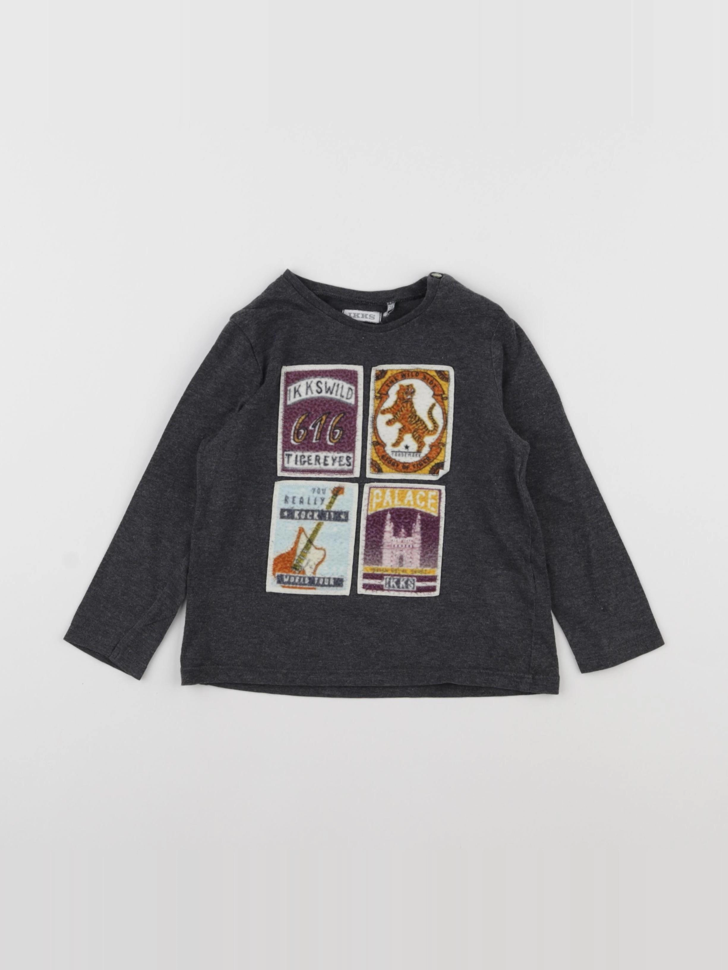 IKKS - tee-shirt gris - 2 ans