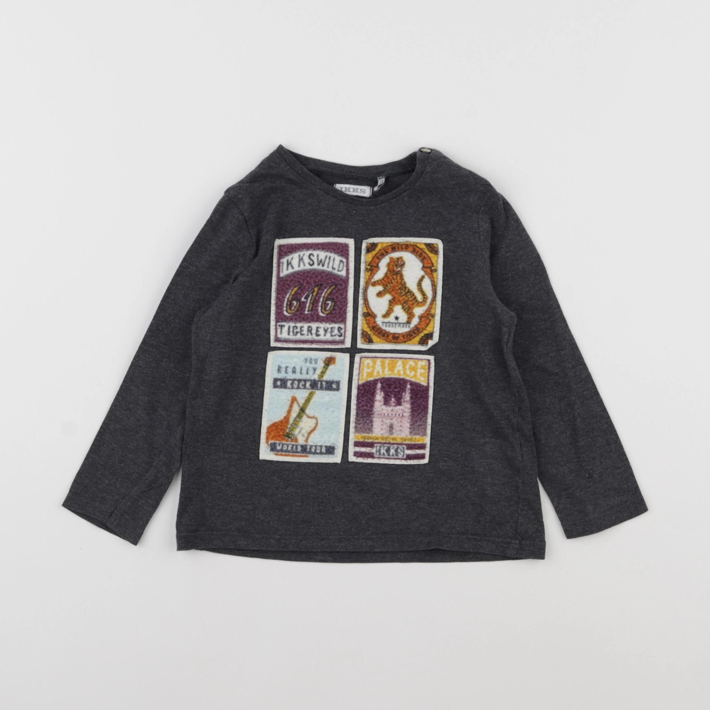 IKKS - tee-shirt gris - 2 ans