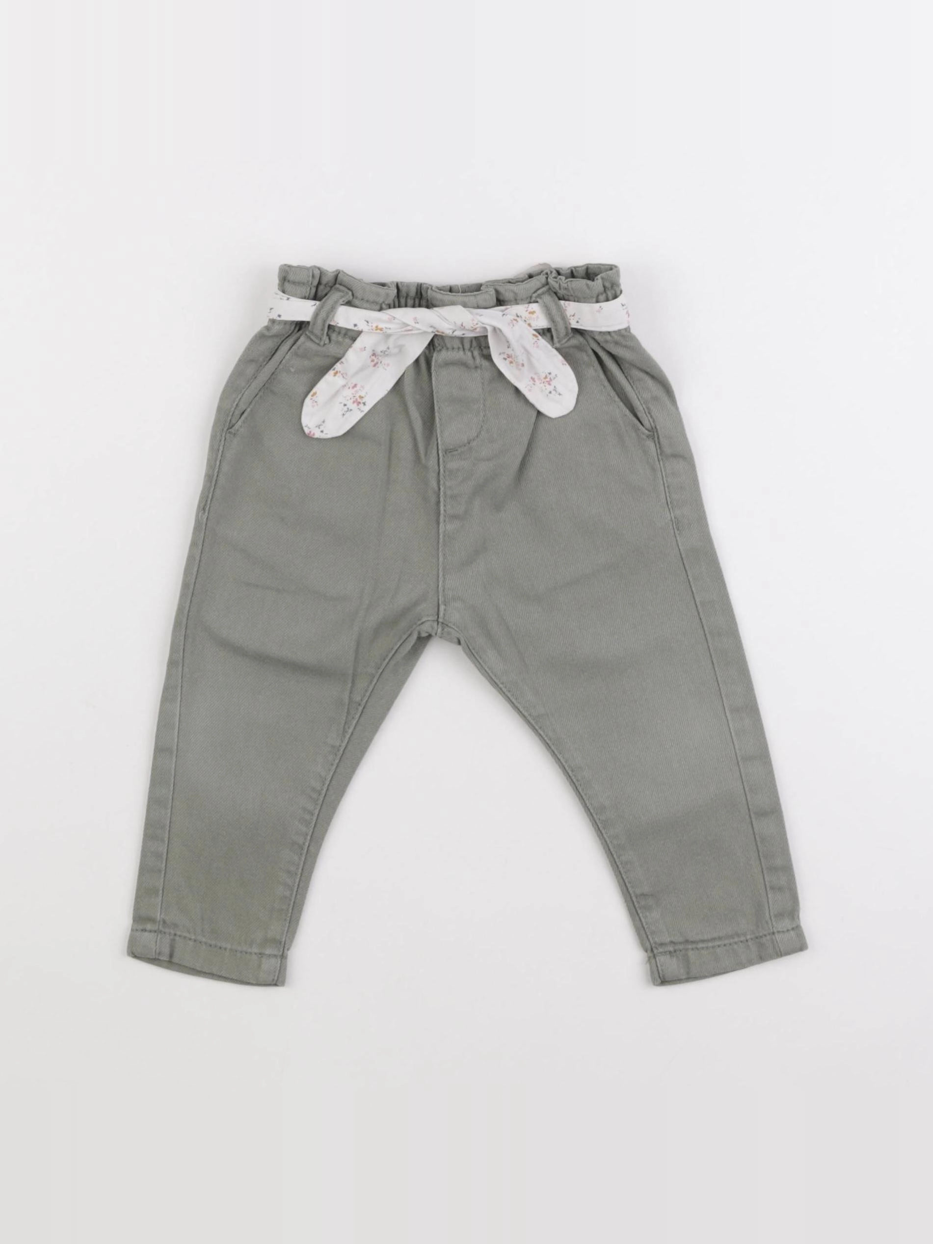 Vertbaudet - pantalon vert - 9 mois