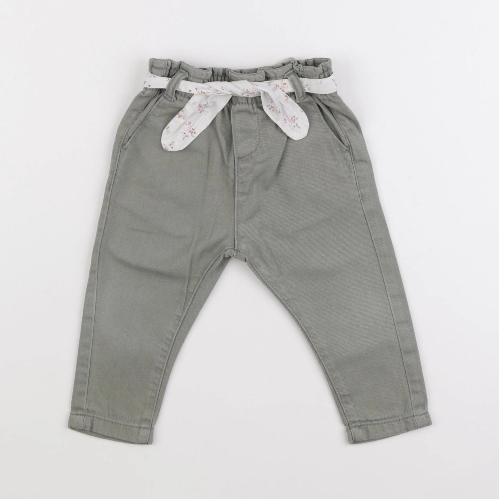 Vertbaudet - pantalon vert - 9 mois