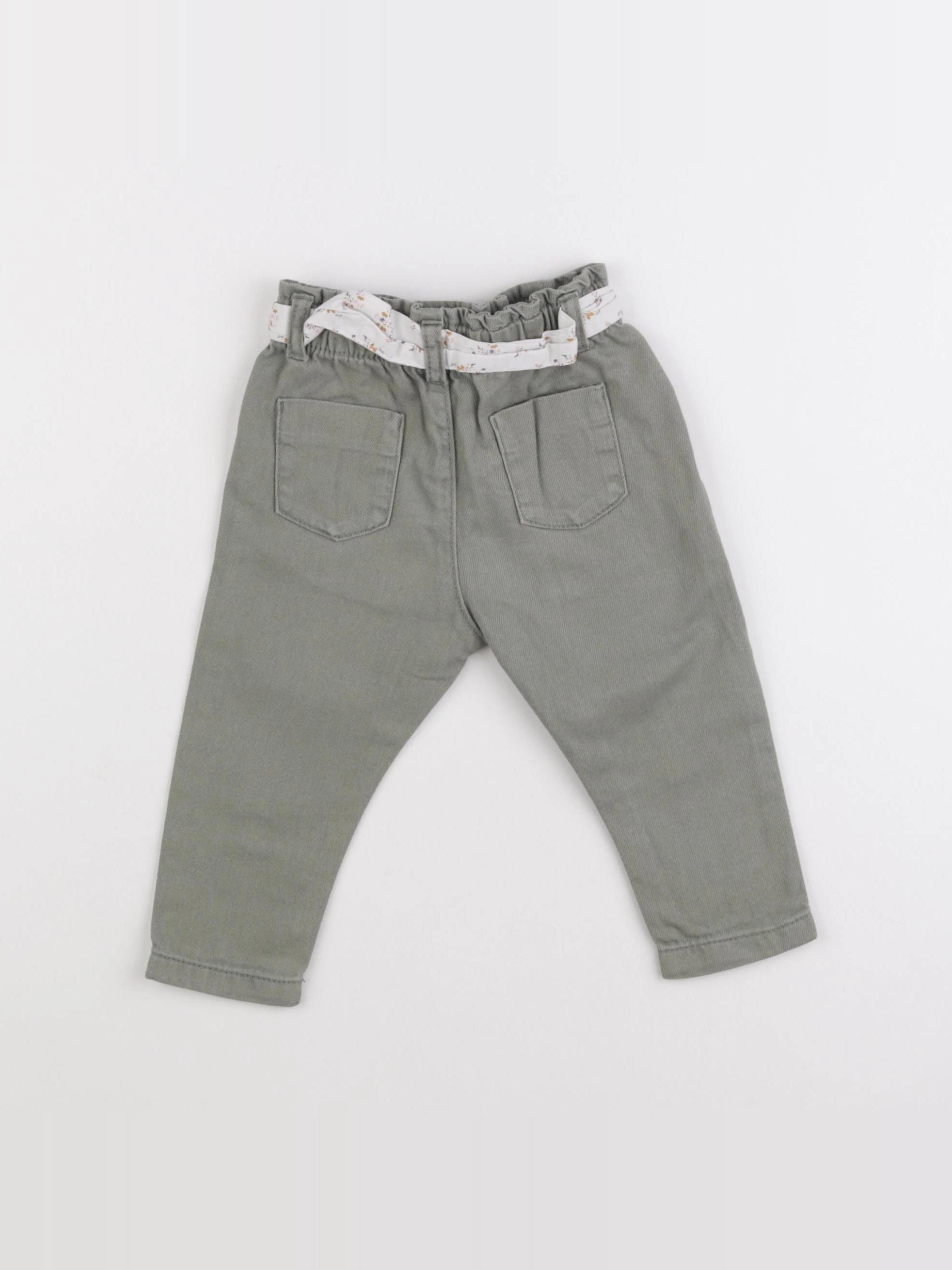 Vertbaudet - pantalon vert - 9 mois