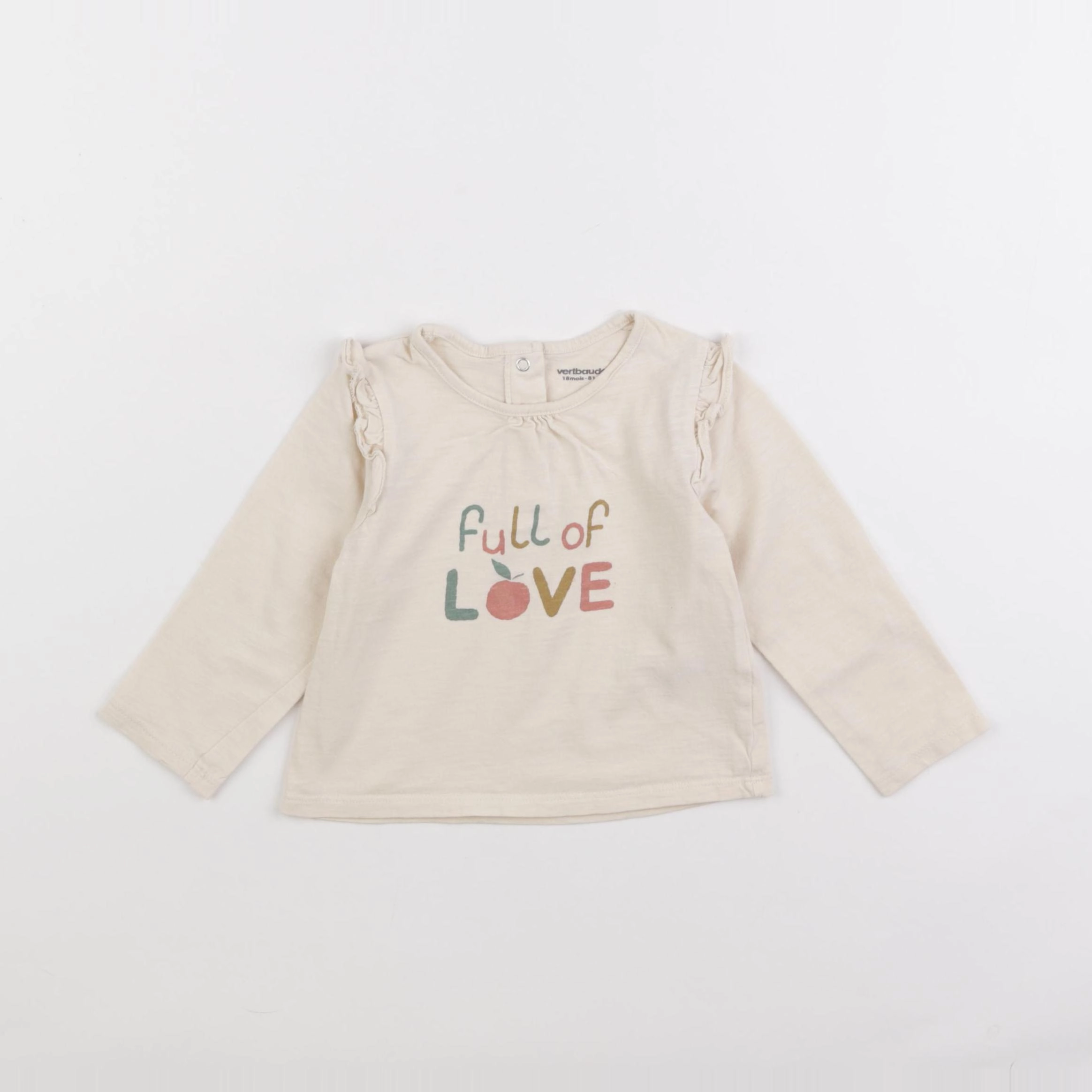 Vertbaudet - tee-shirt beige - 18 mois