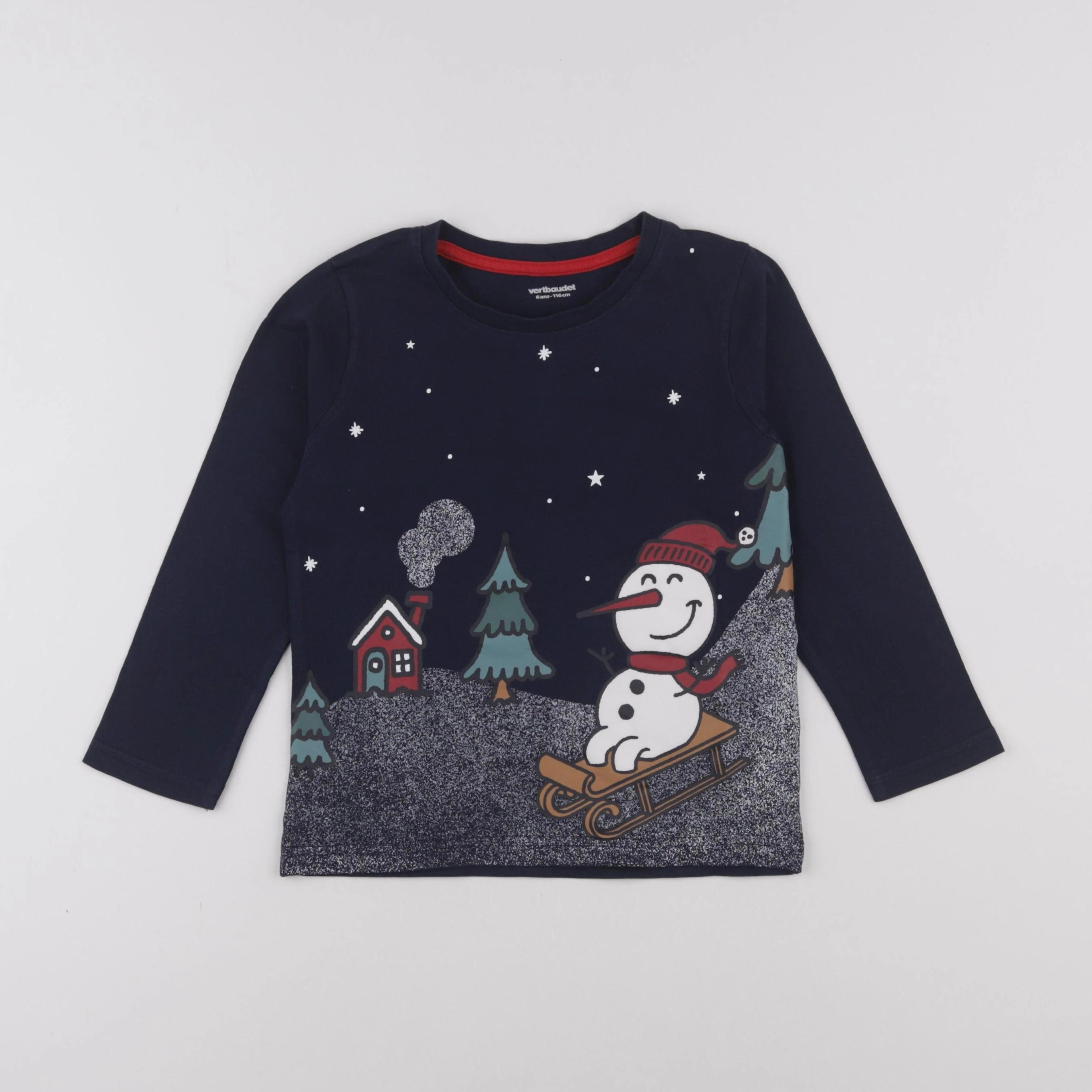 Vertbaudet - tee-shirt bleu - 6 ans