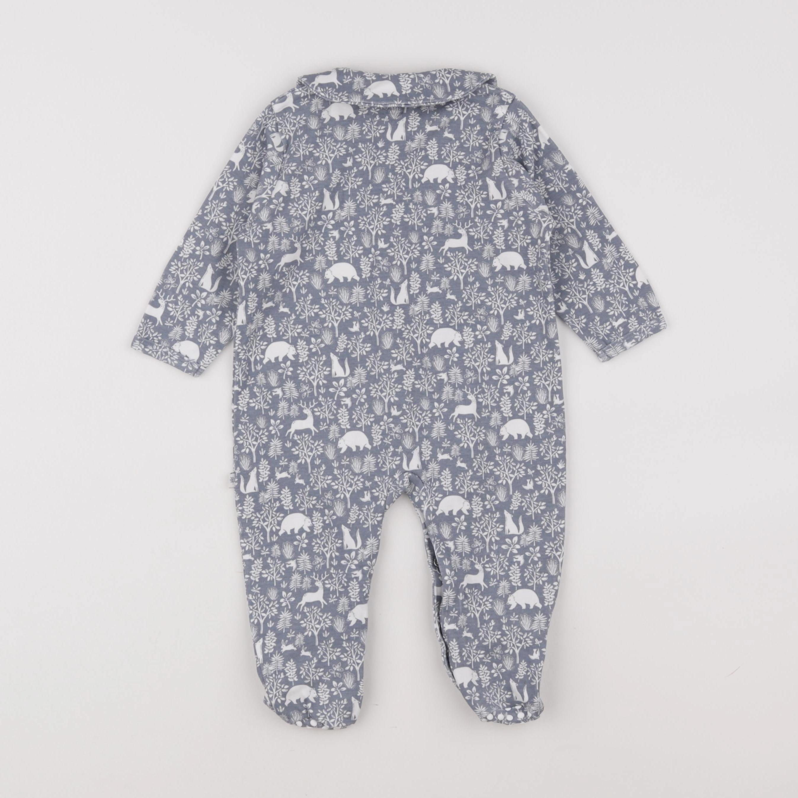 Vertbaudet - pyjama coton bleu, blanc - 9 mois