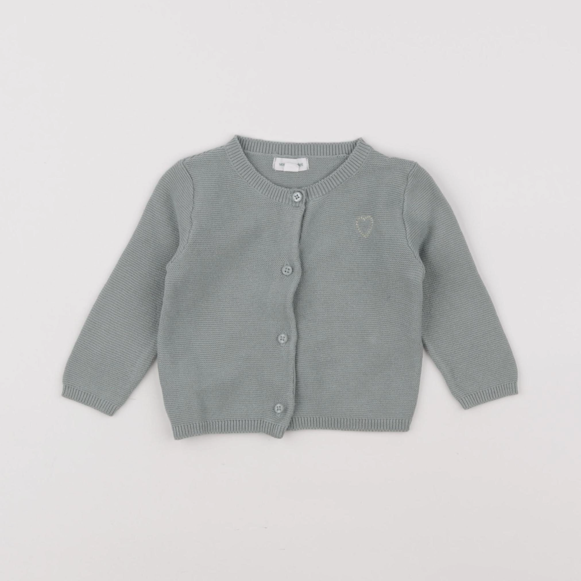 Vertbaudet - gilet vert - 3 mois