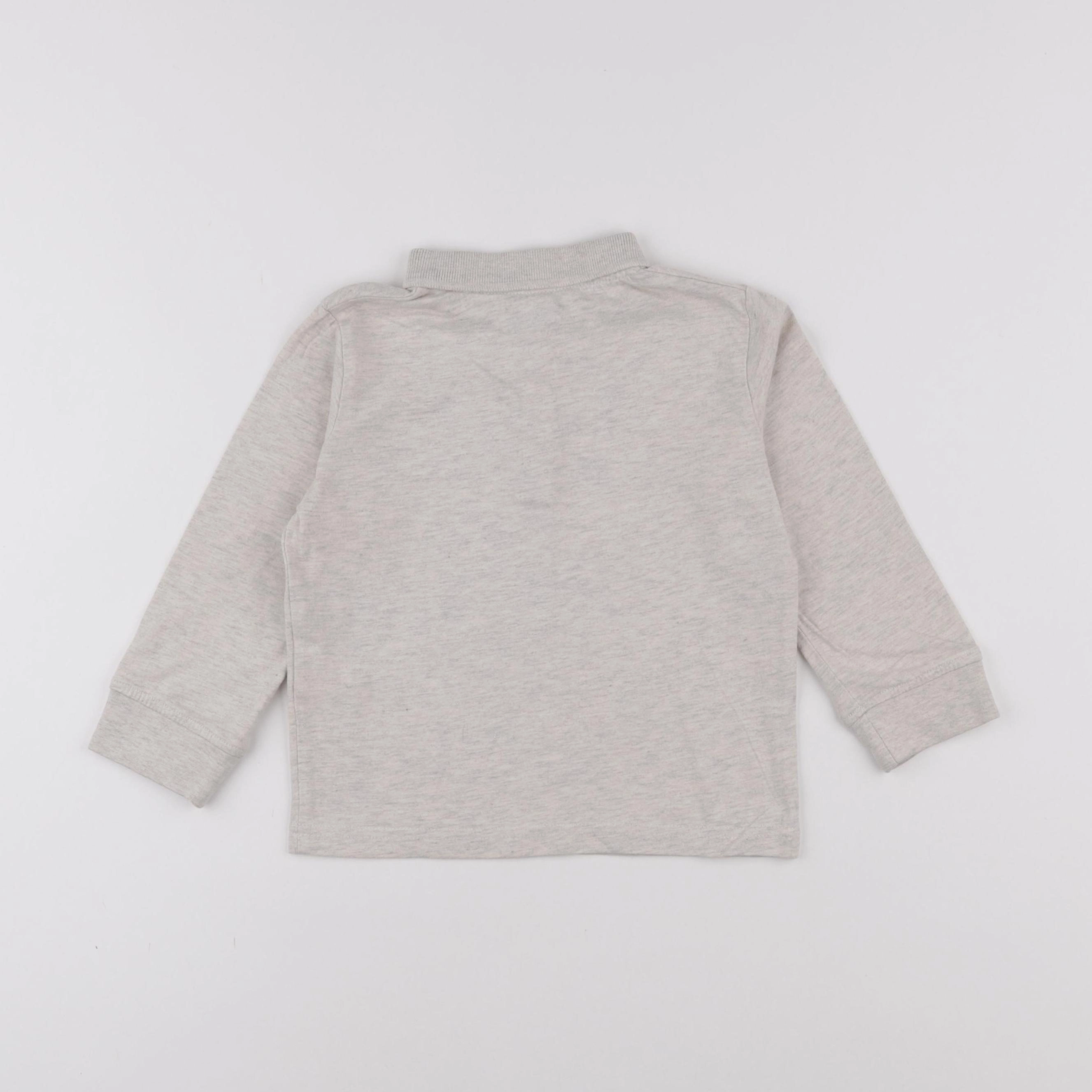 Vertbaudet - polo gris - 4 ans