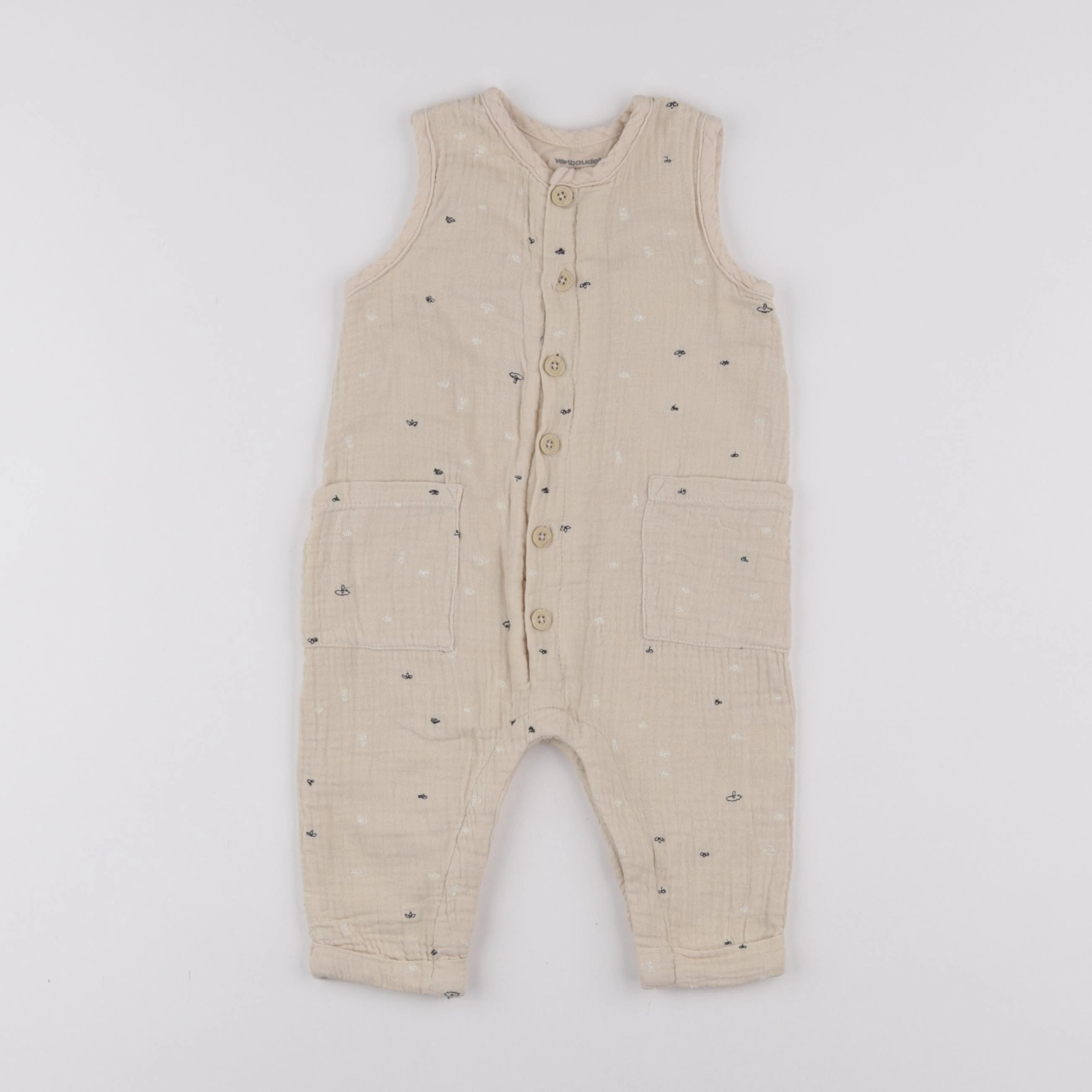 Vertbaudet - combinaison beige - 9 mois