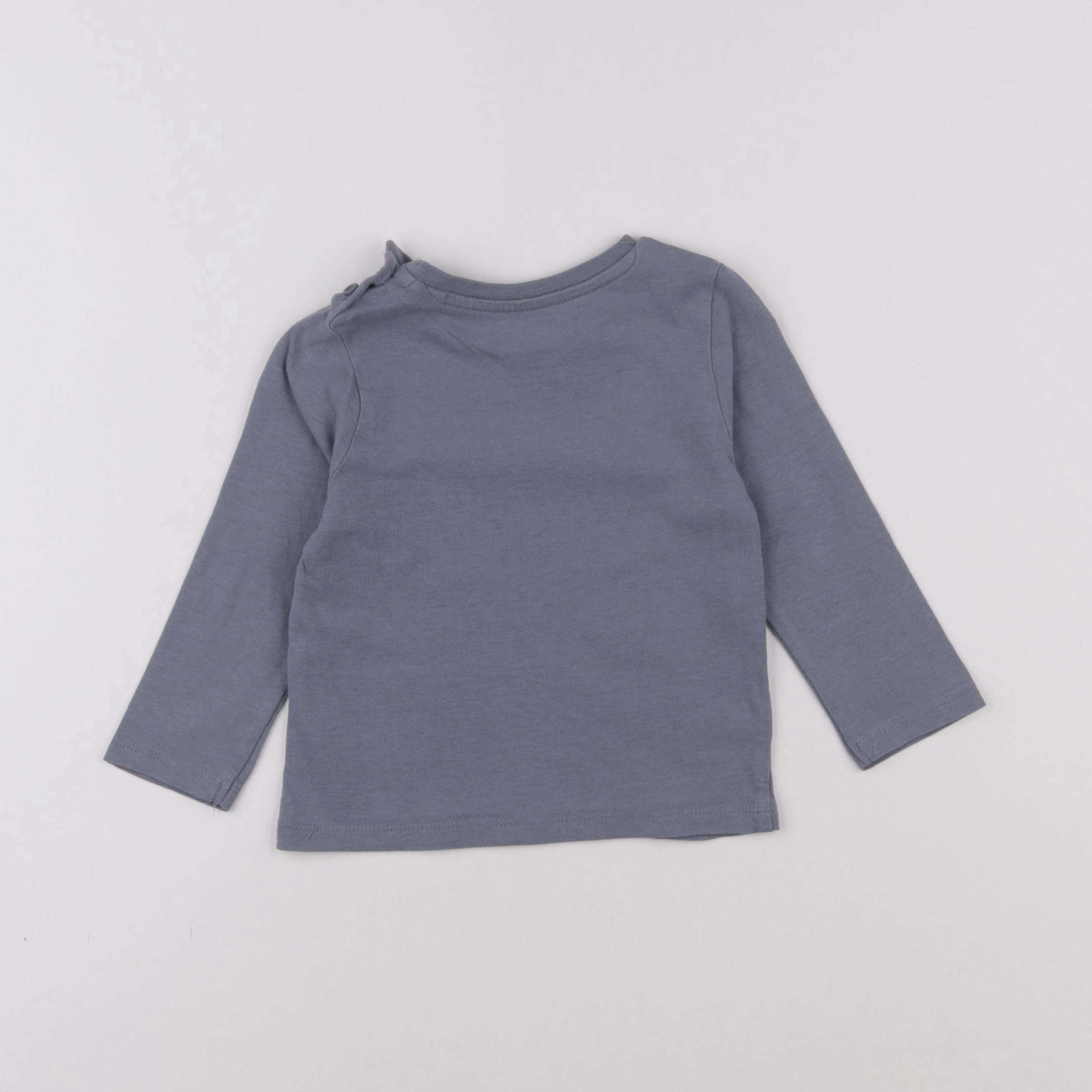 Vertbaudet - tee-shirt bleu - 12 mois