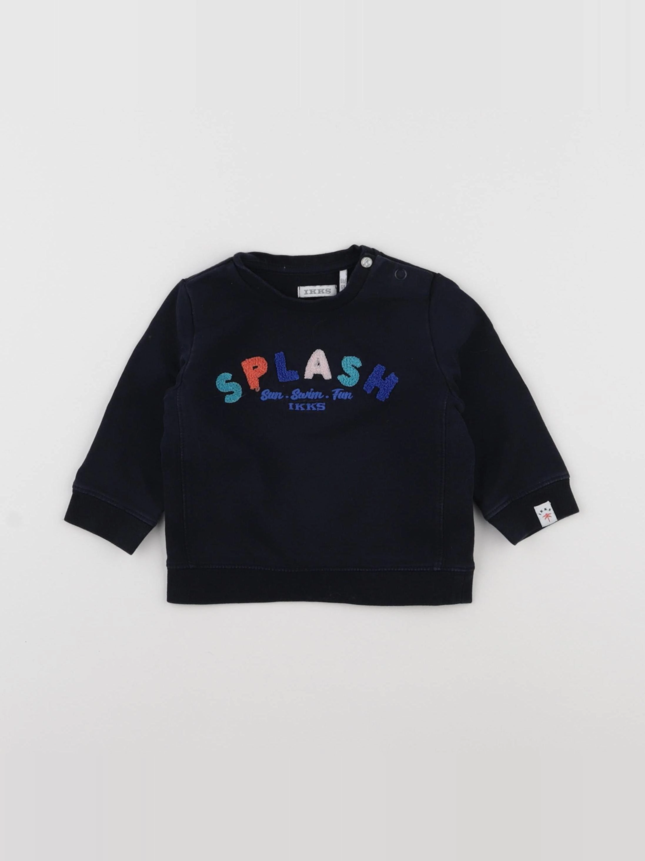 IKKS - sweat bleu - 6 mois
