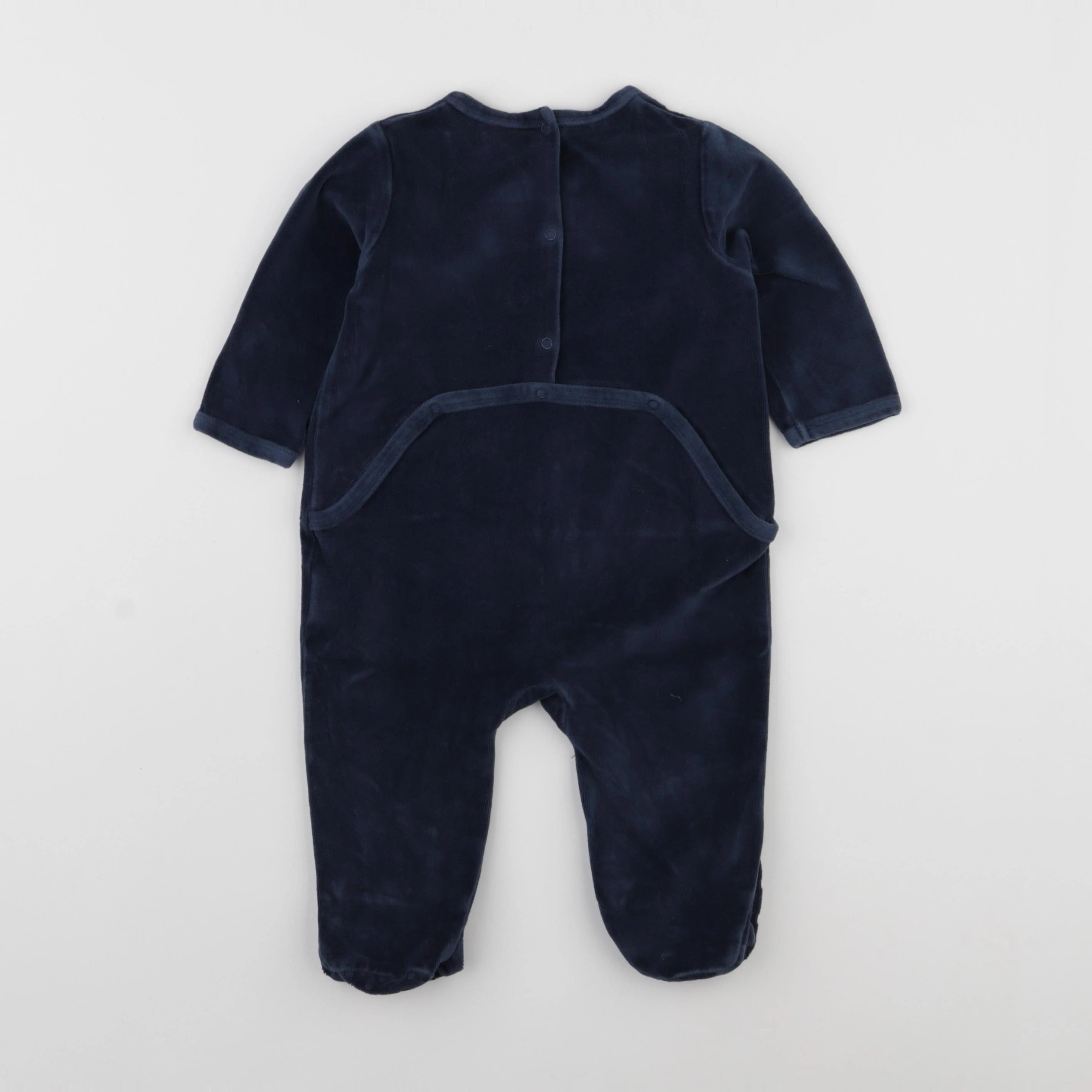 Vertbaudet - pyjama velours bleu - 12 mois